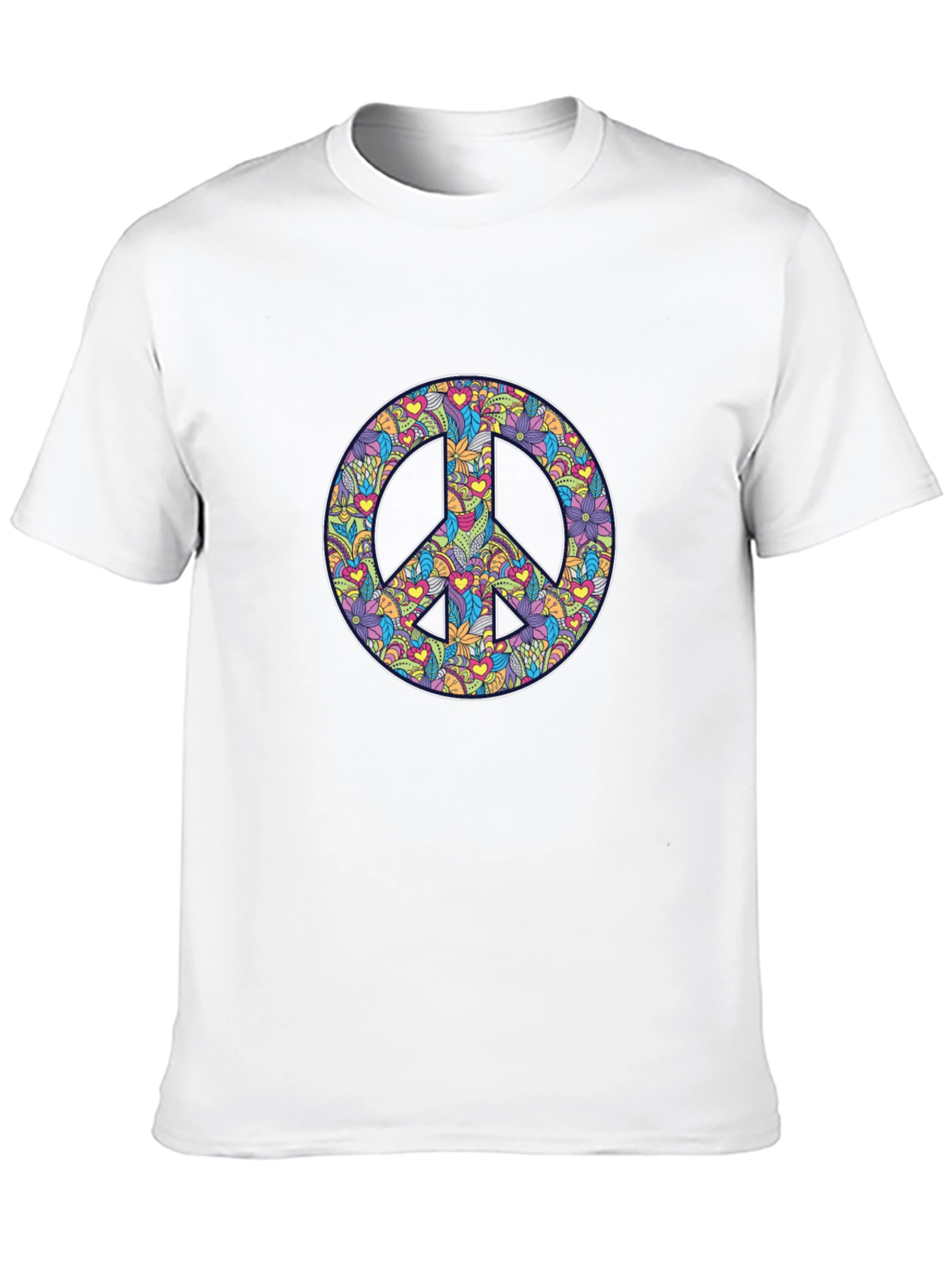 Peace Sign Floral Print Graphic Tee