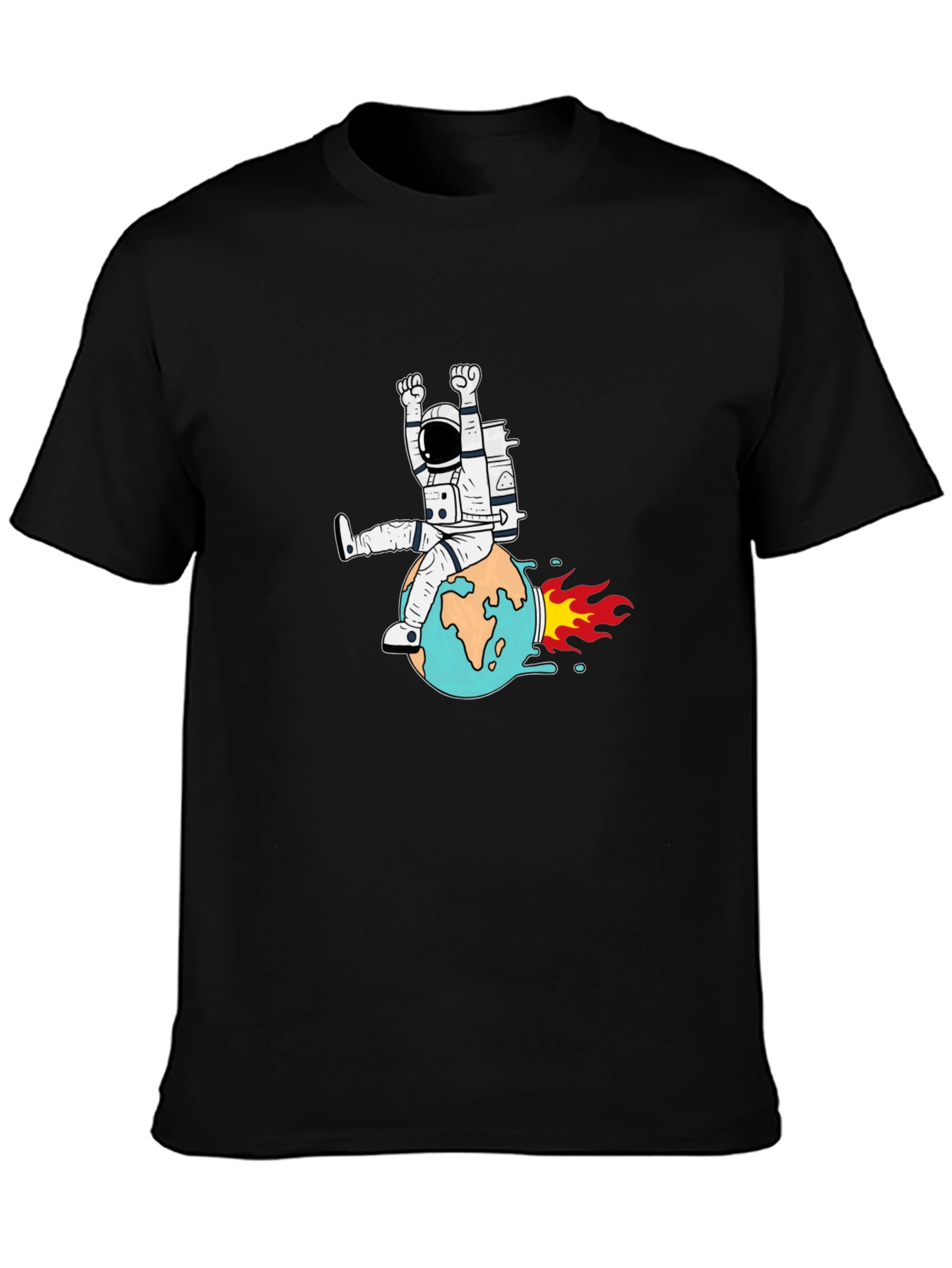 Astronaut Riding Earth Graphic T-Shirt