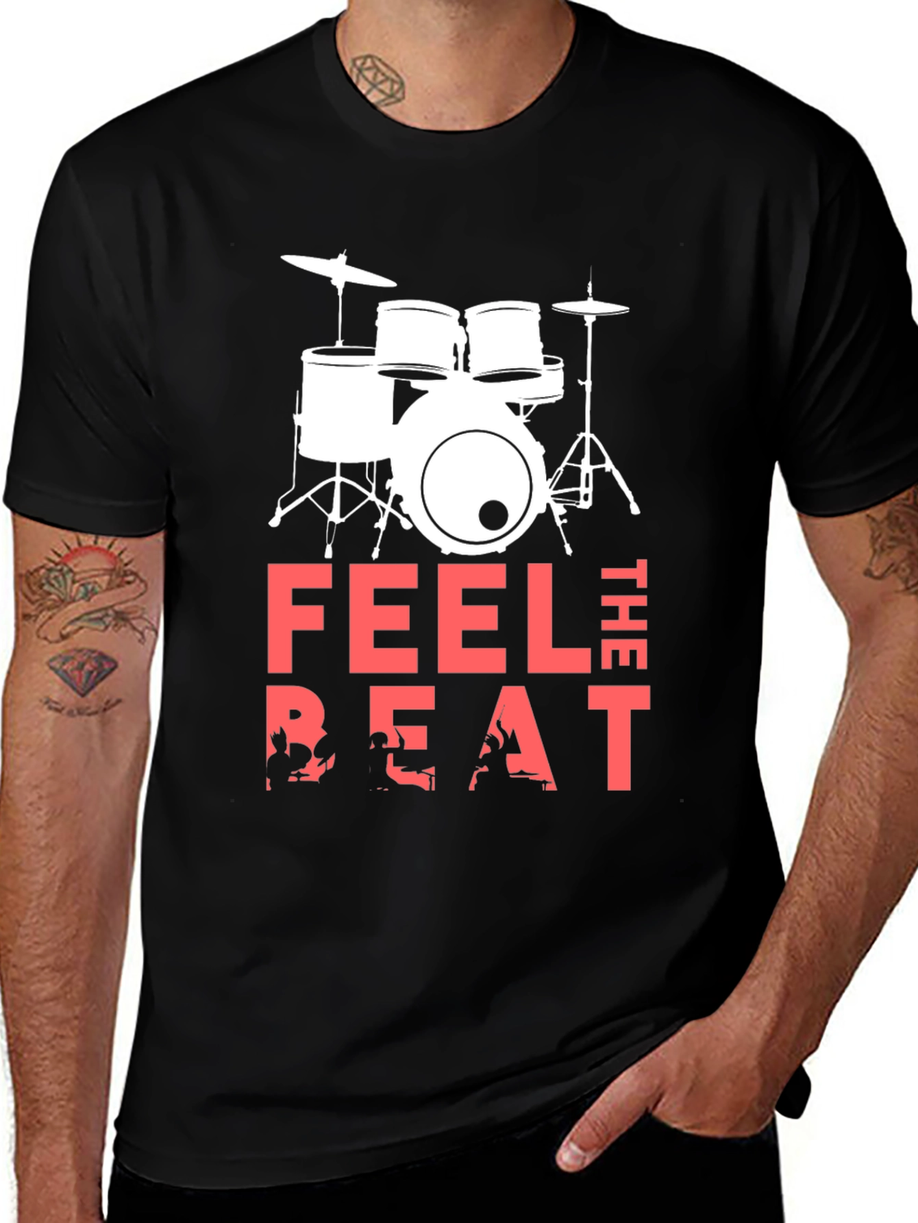 Feel the Beat Drum Kit Graphic T-Shirt