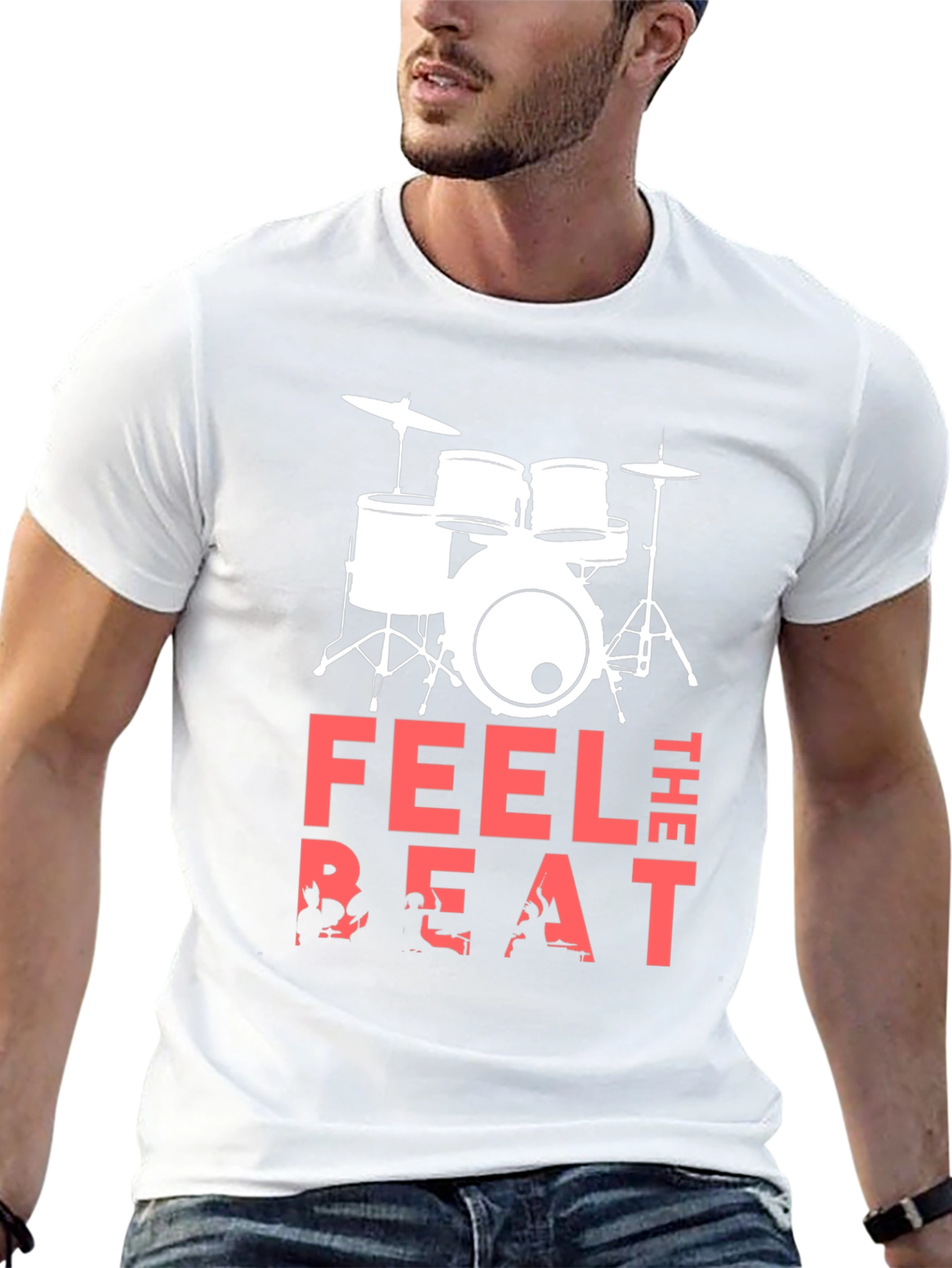 Feel the Beat Drum Kit Graphic T-Shirt