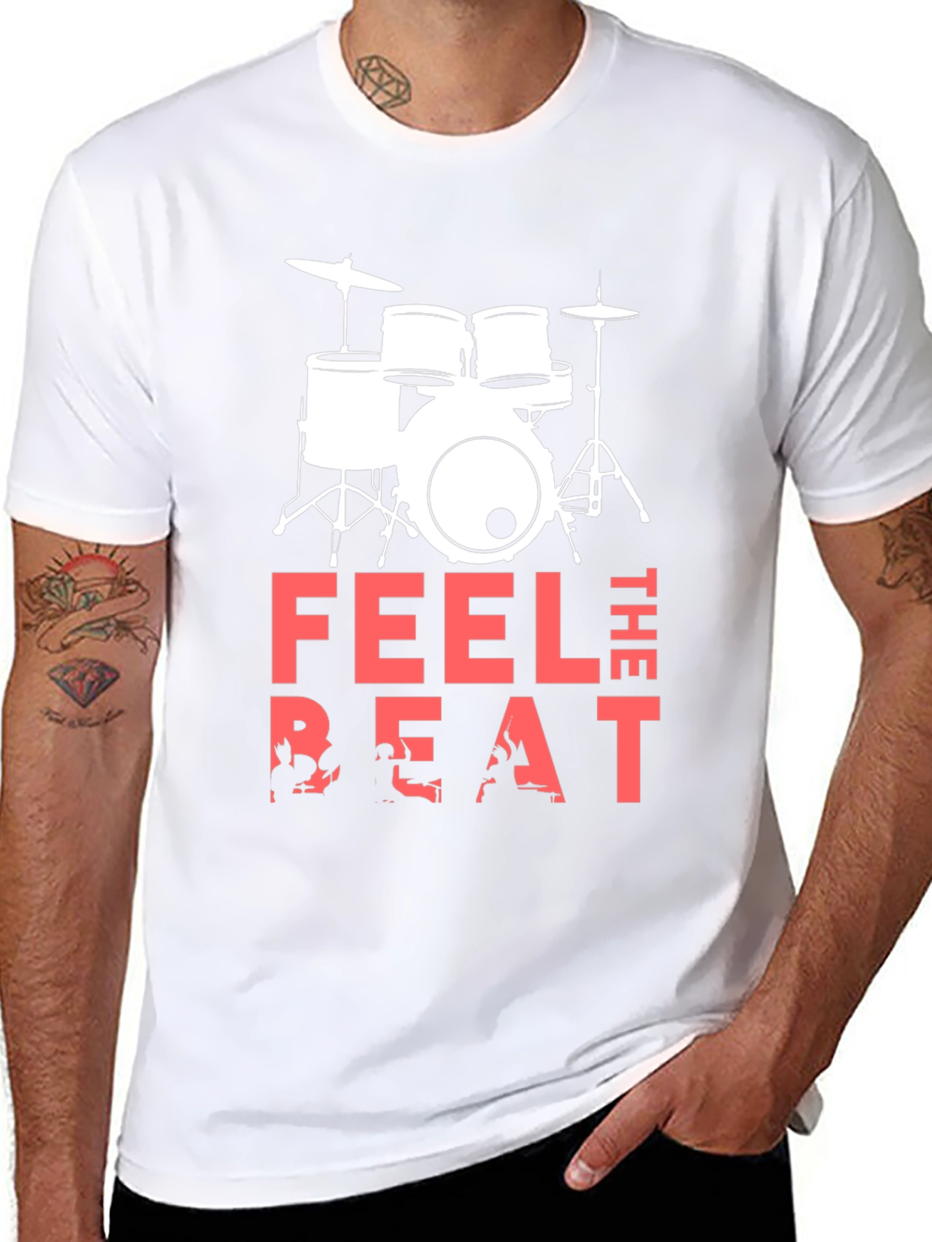 Feel the Beat Drum Kit Graphic T-Shirt