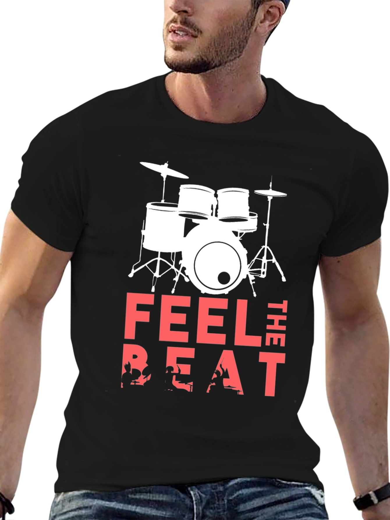 Feel the Beat Drum Kit Graphic T-Shirt