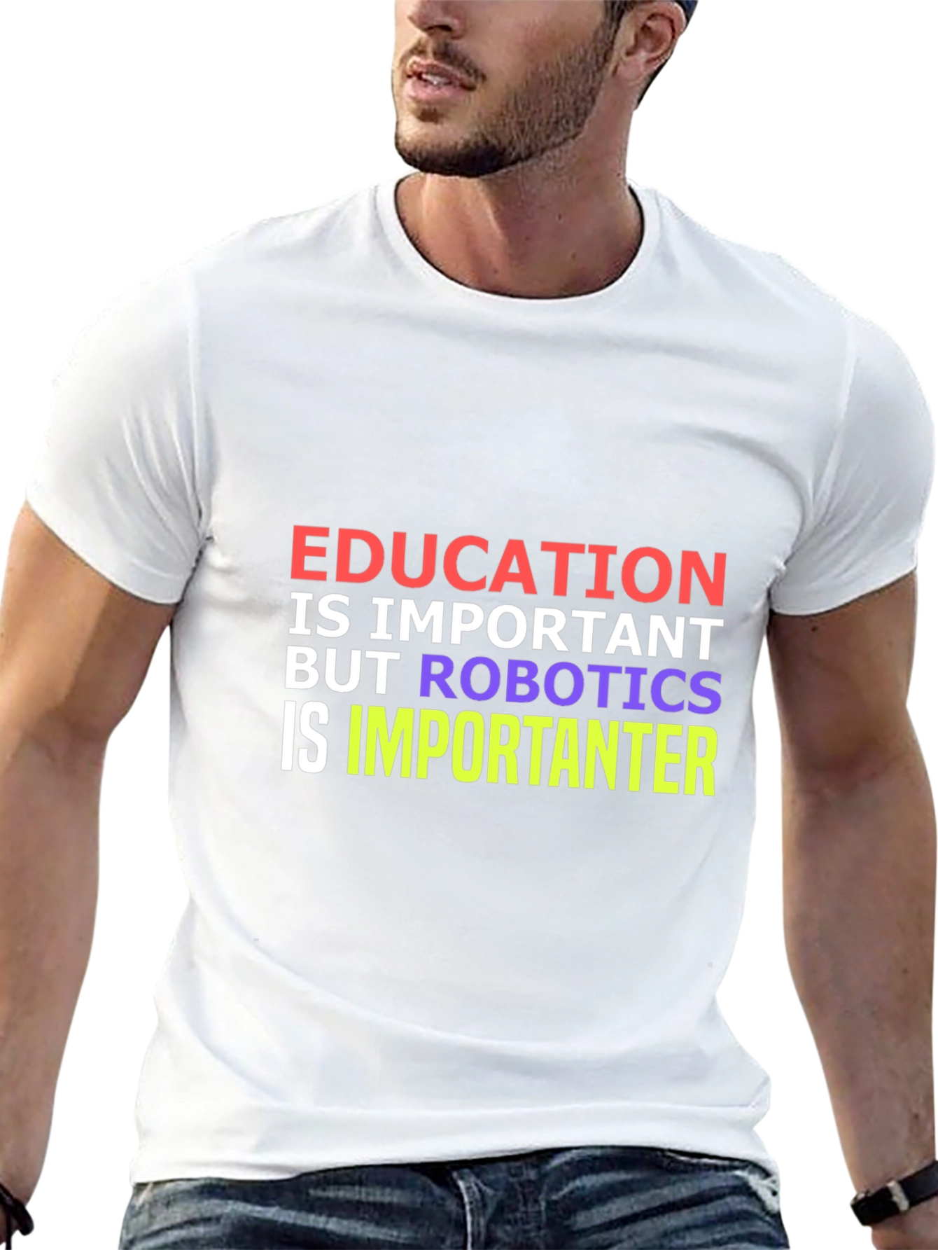 Education vs Robotics Funny T-Shirt