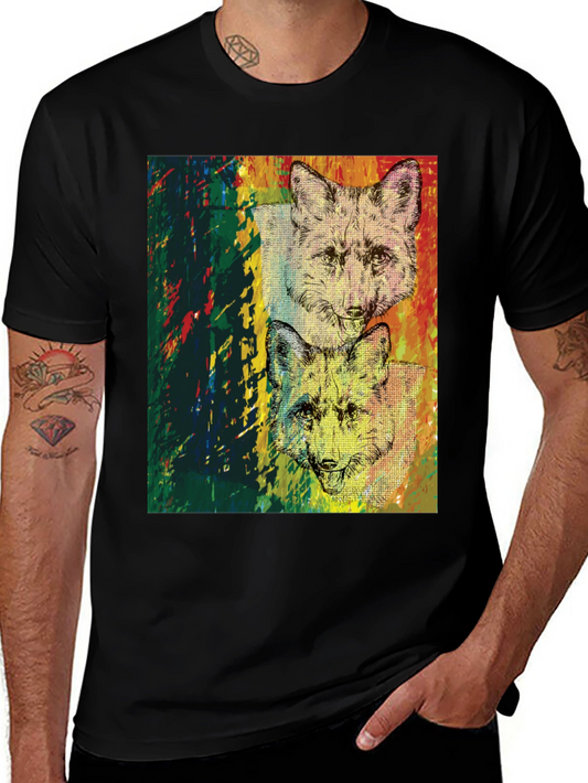 Fox Graphic Print Black T-Shirt