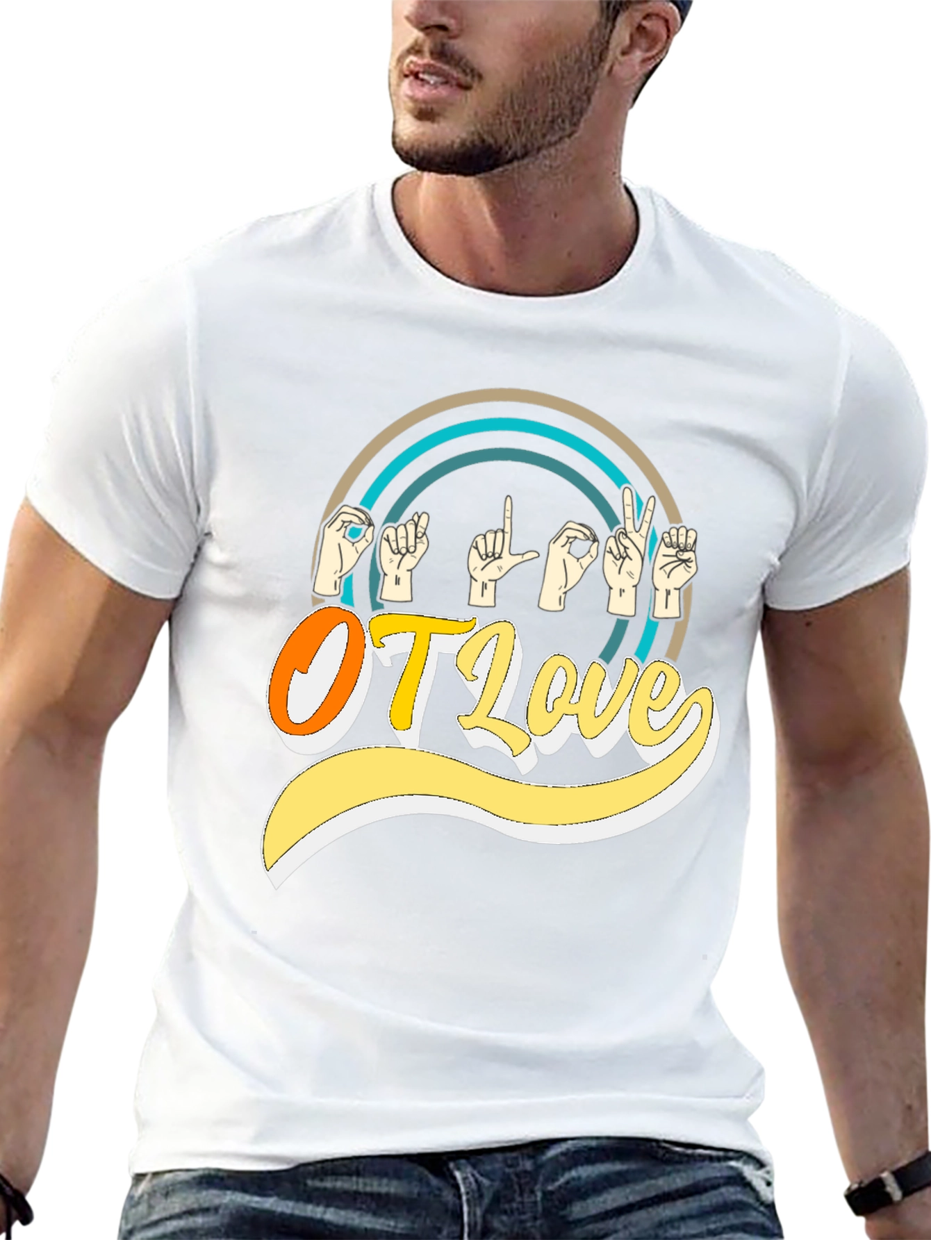 OT Love Sign Language Graphic T-Shirt