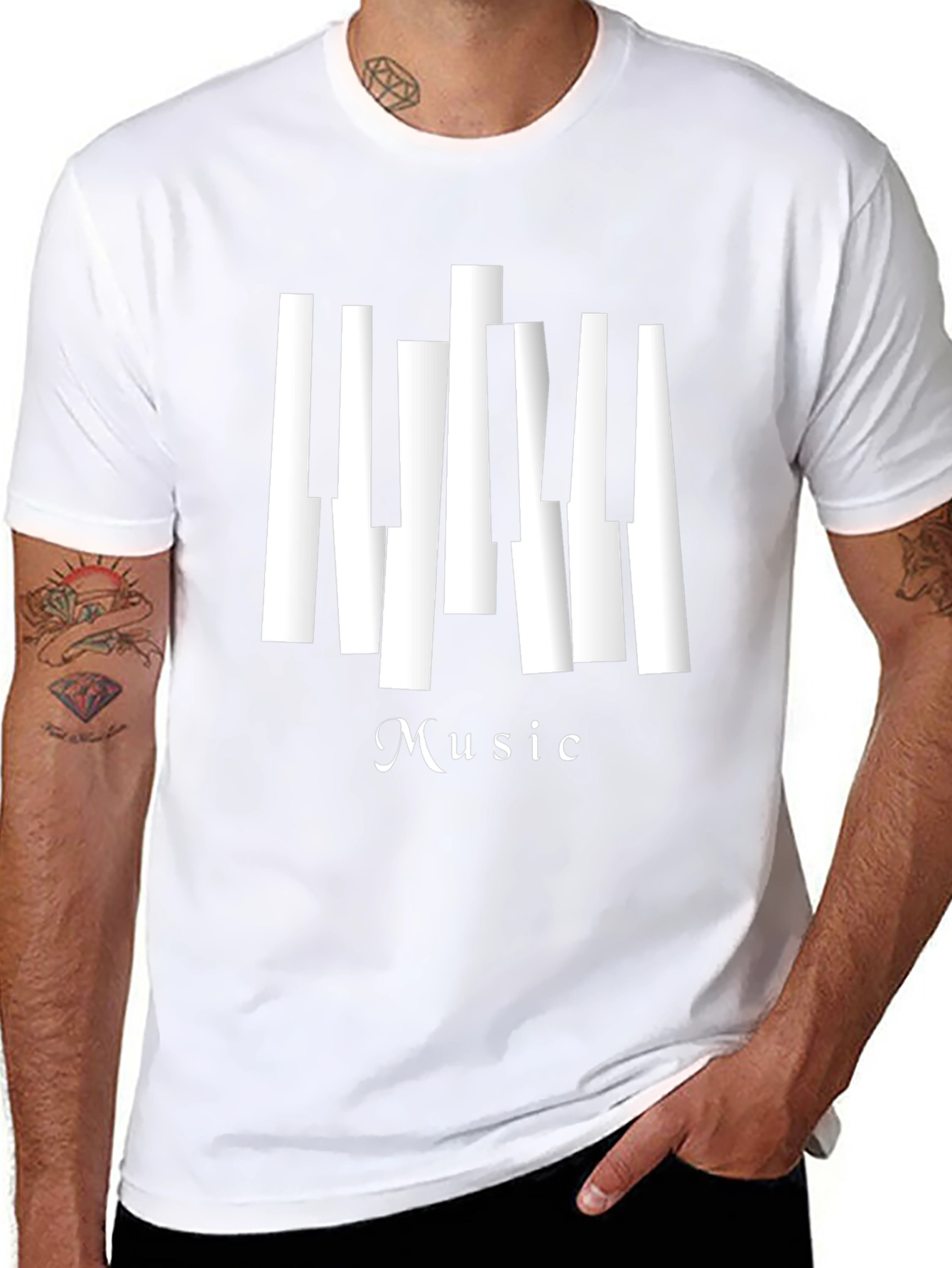 Music T-Shirt - Piano Keys Design