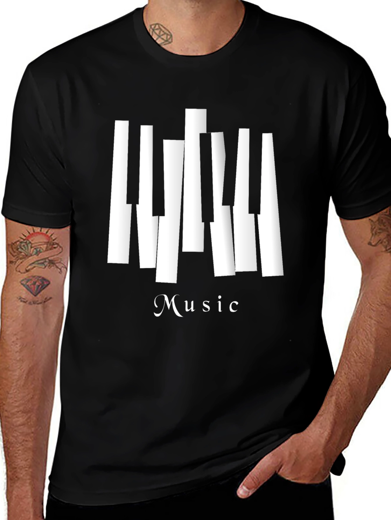 Music T-Shirt - Piano Keys Design