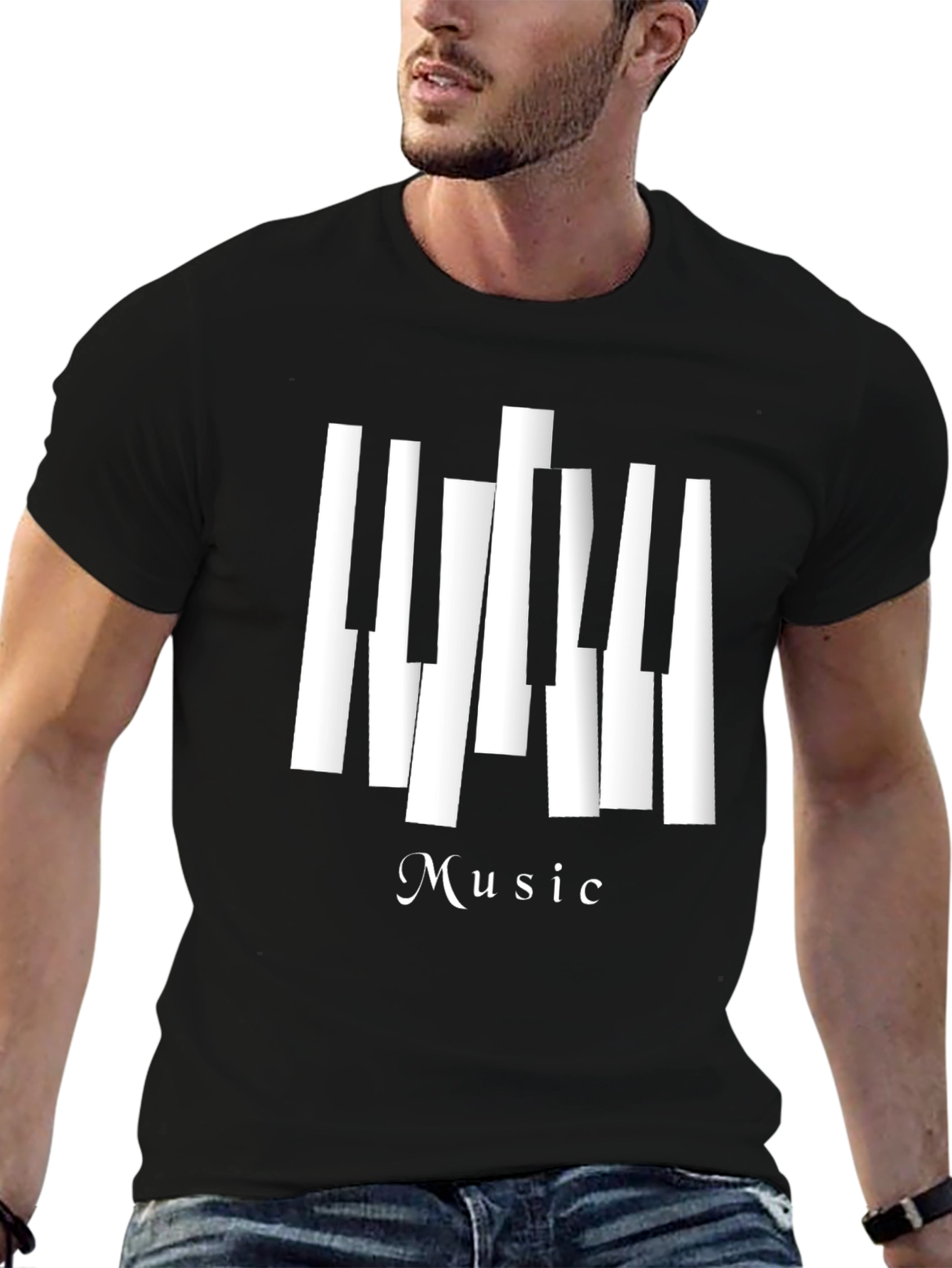 Music T-Shirt - Piano Keys Design