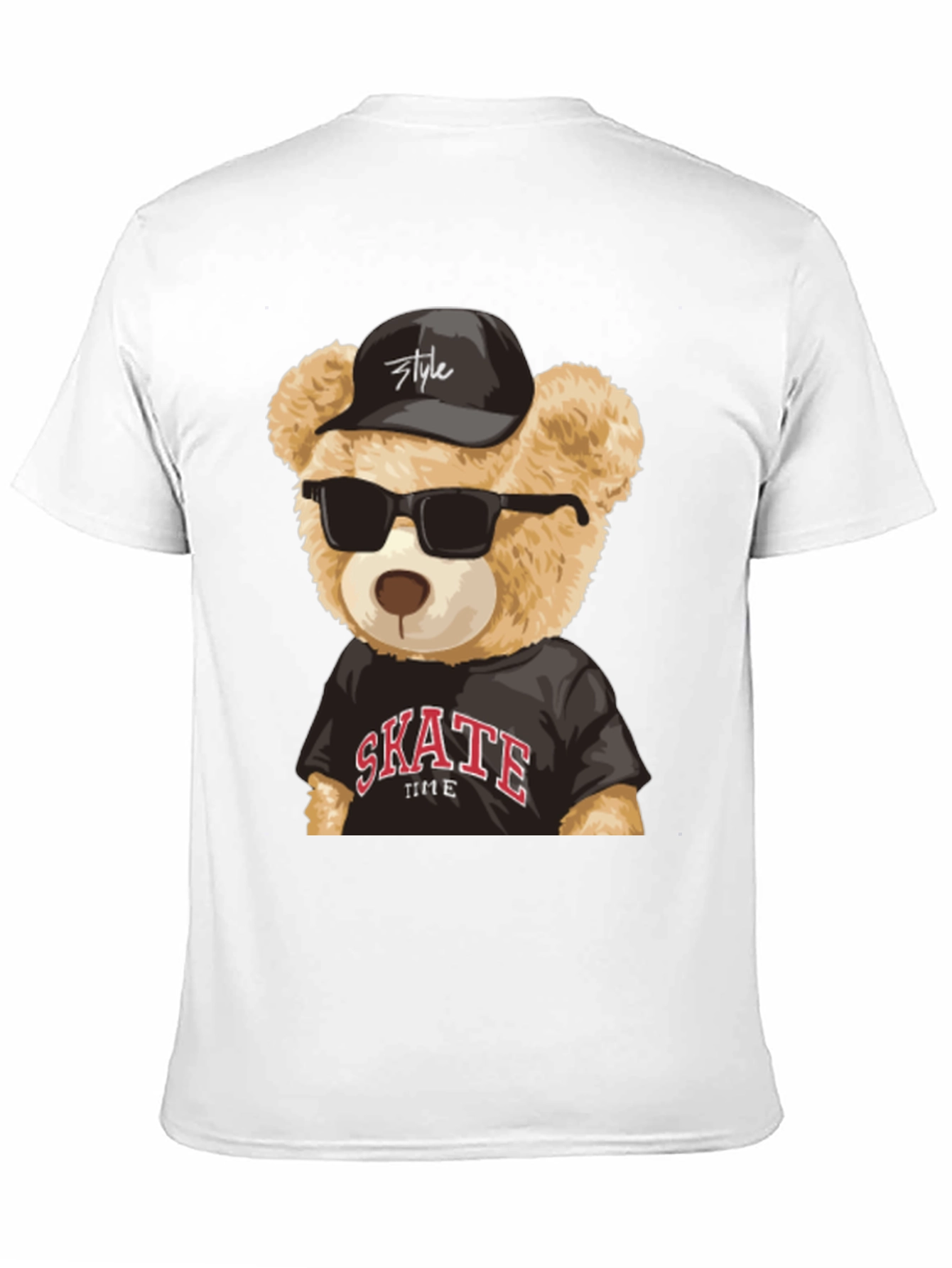 Cool Teddy Bear Skate Time Black T-Shirt