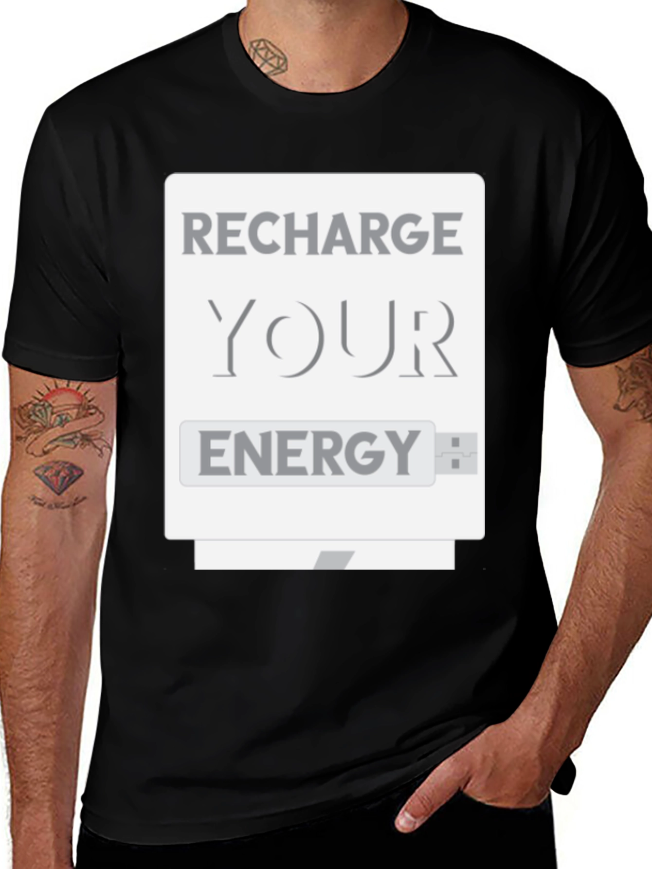 Recharge Your Energy T-Shirt - USB Design