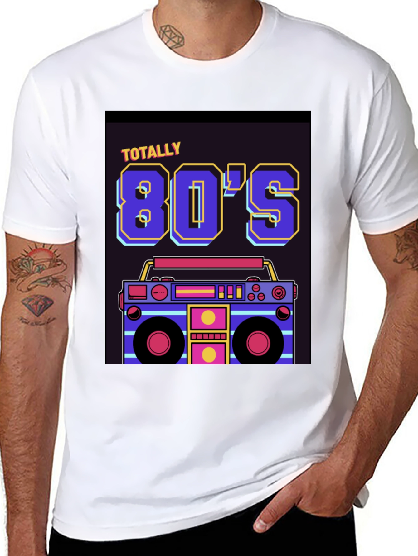 Totally 80s Retro Boombox Graphic T-Shirt