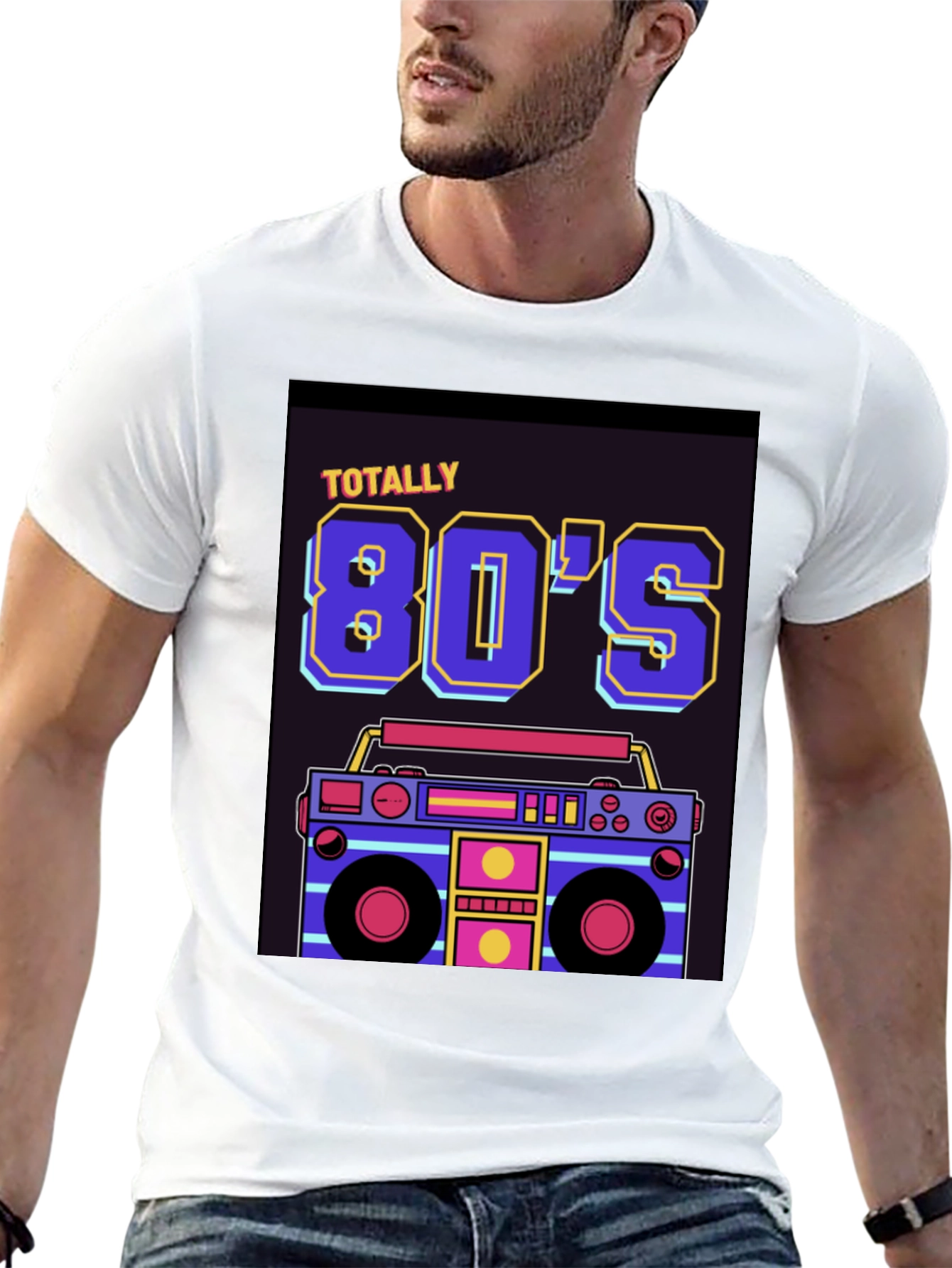 Totally 80s Retro Boombox Graphic T-Shirt