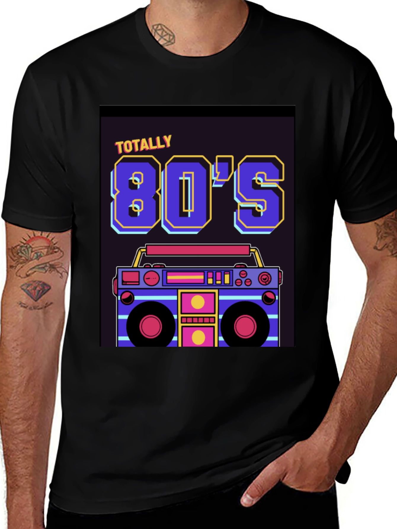 Totally 80s Retro Boombox Graphic T-Shirt