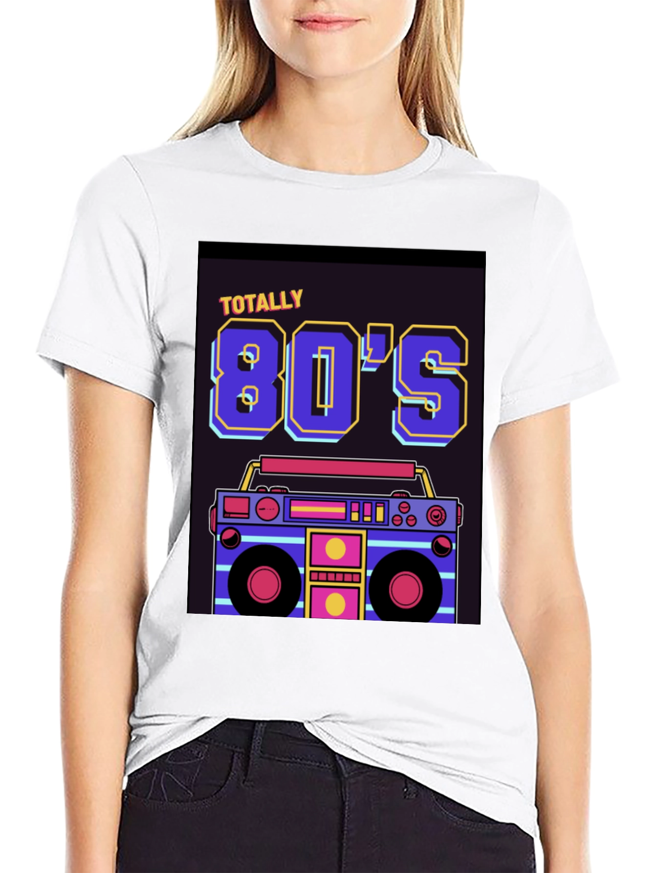 Totally 80s Retro Boombox Graphic T-Shirt