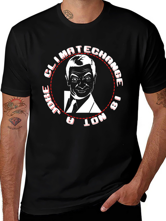 Climate Change is Not a Joke Mr. Bean Black T-Shirt