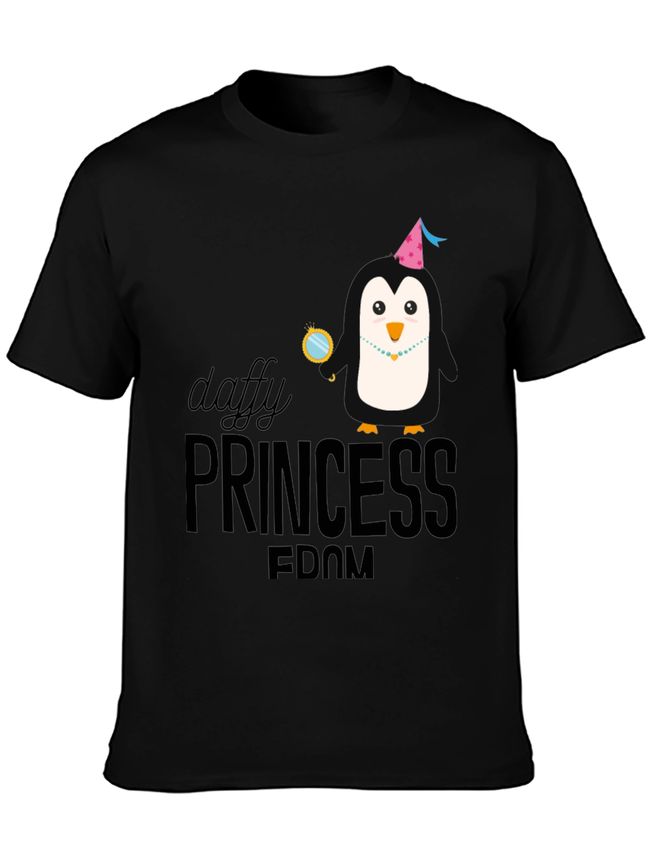 Daffy Princess Penguin T-Shirt Black
