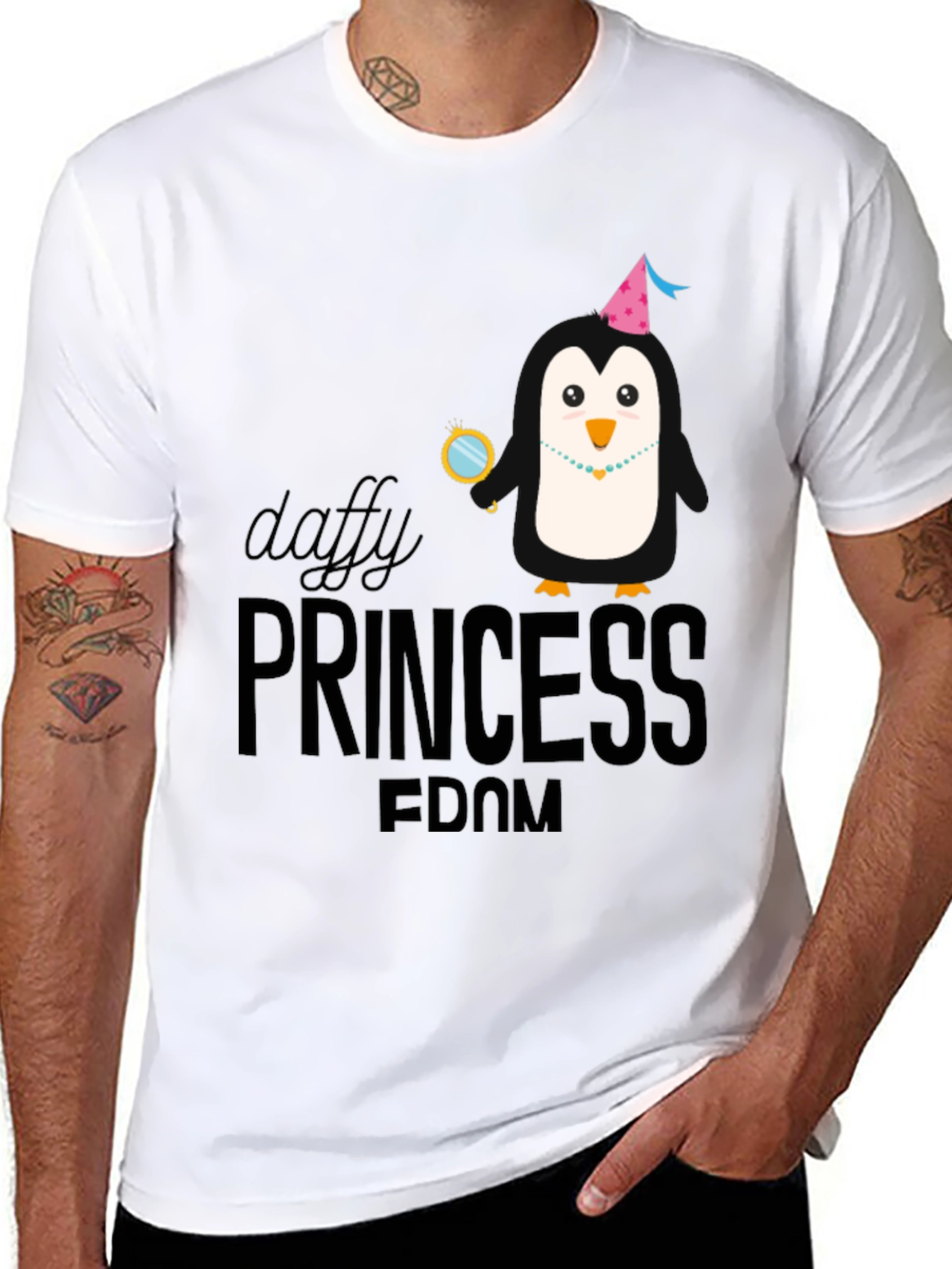 Daffy Princess Penguin T-Shirt Black