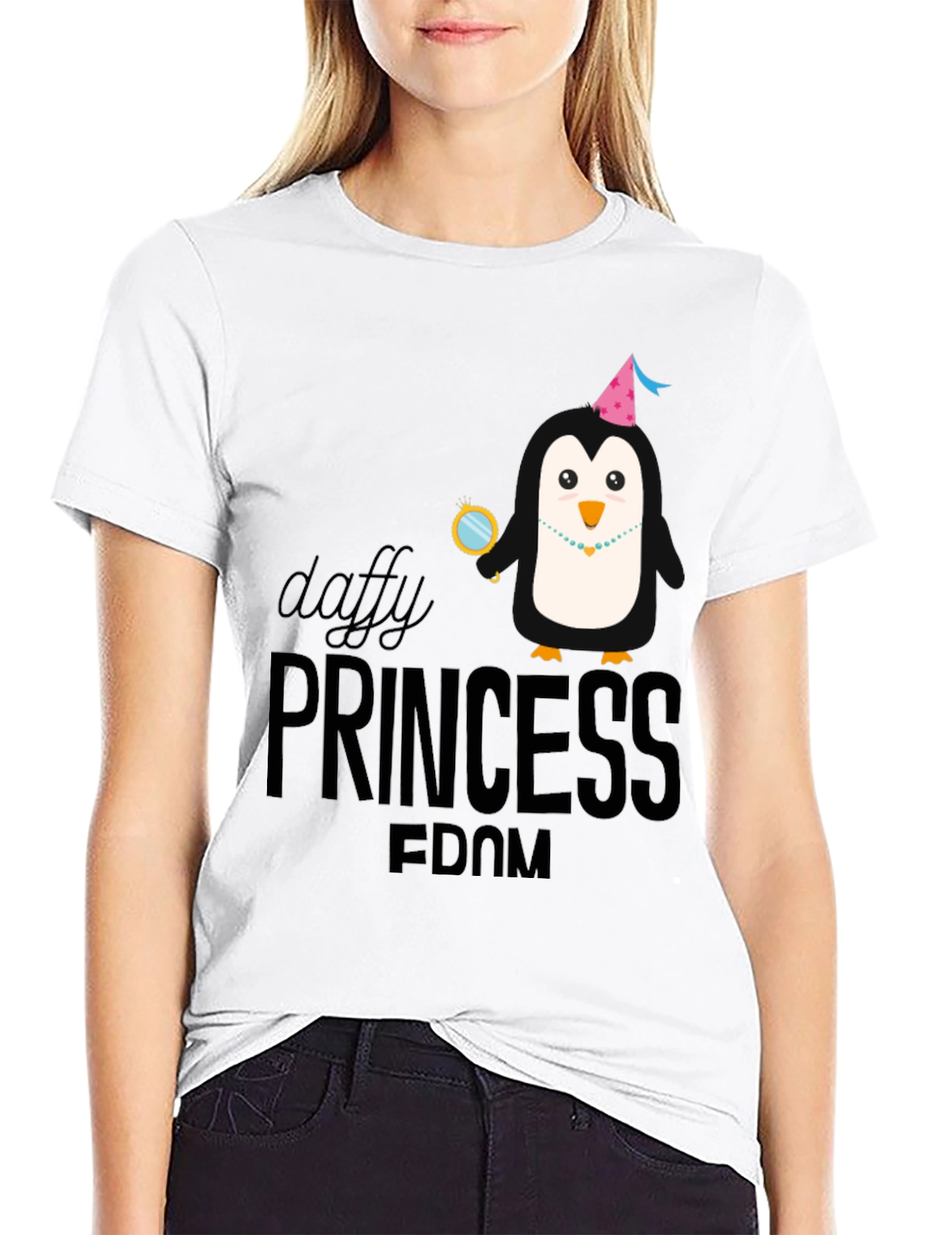 Daffy Princess Penguin T-Shirt Black