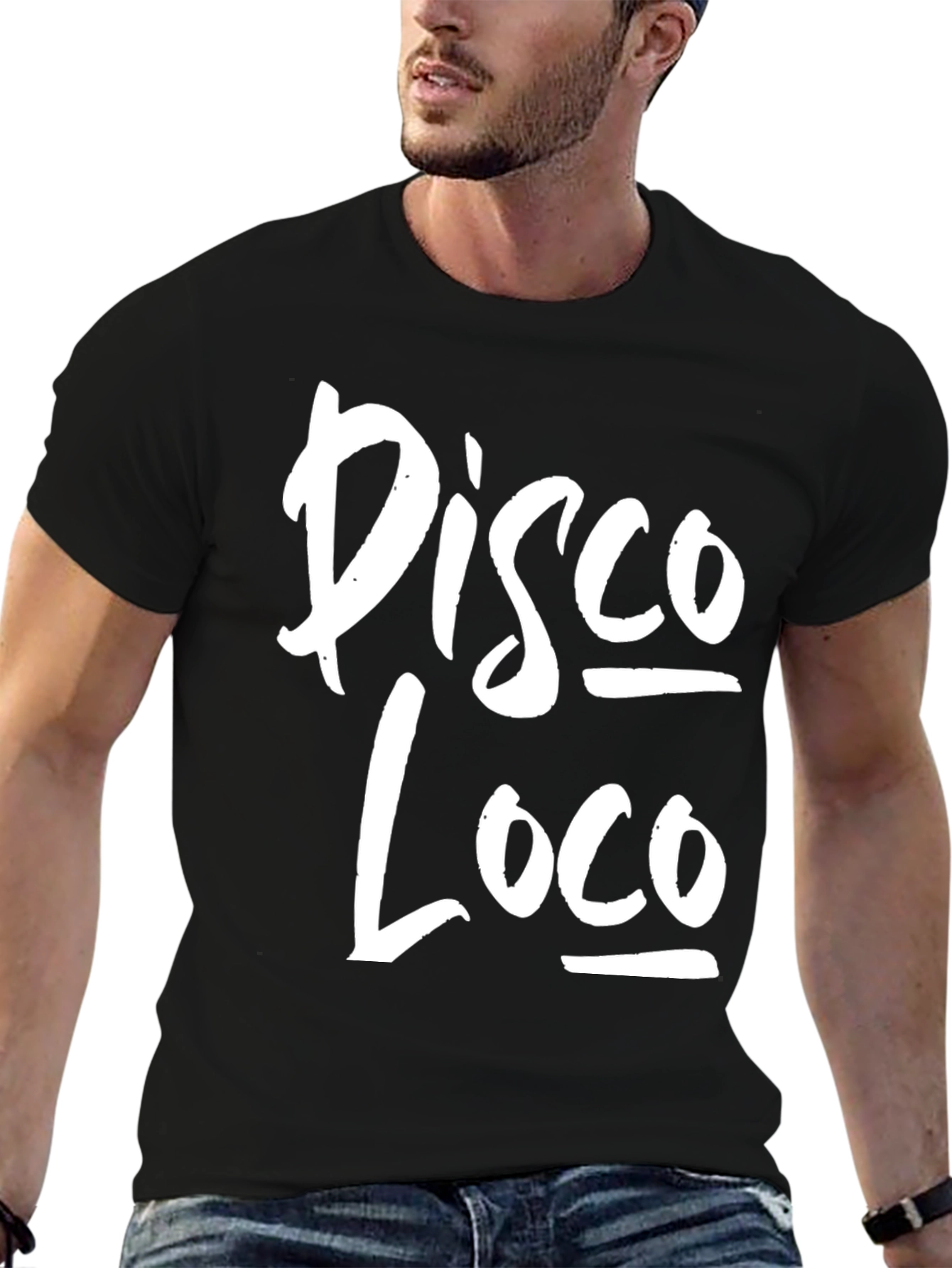 Disco Loco Graphic Tee - Black Cotton T-Shirt