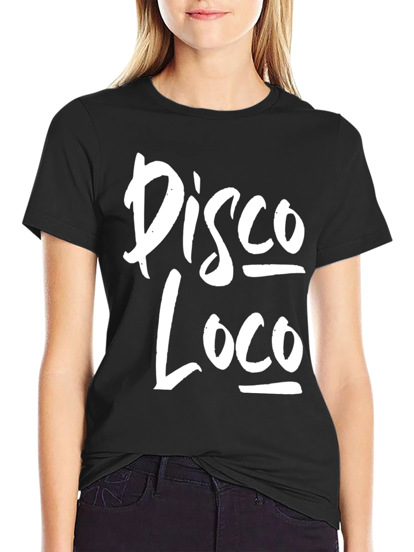 Disco Loco Graphic Tee - Black Cotton T-Shirt