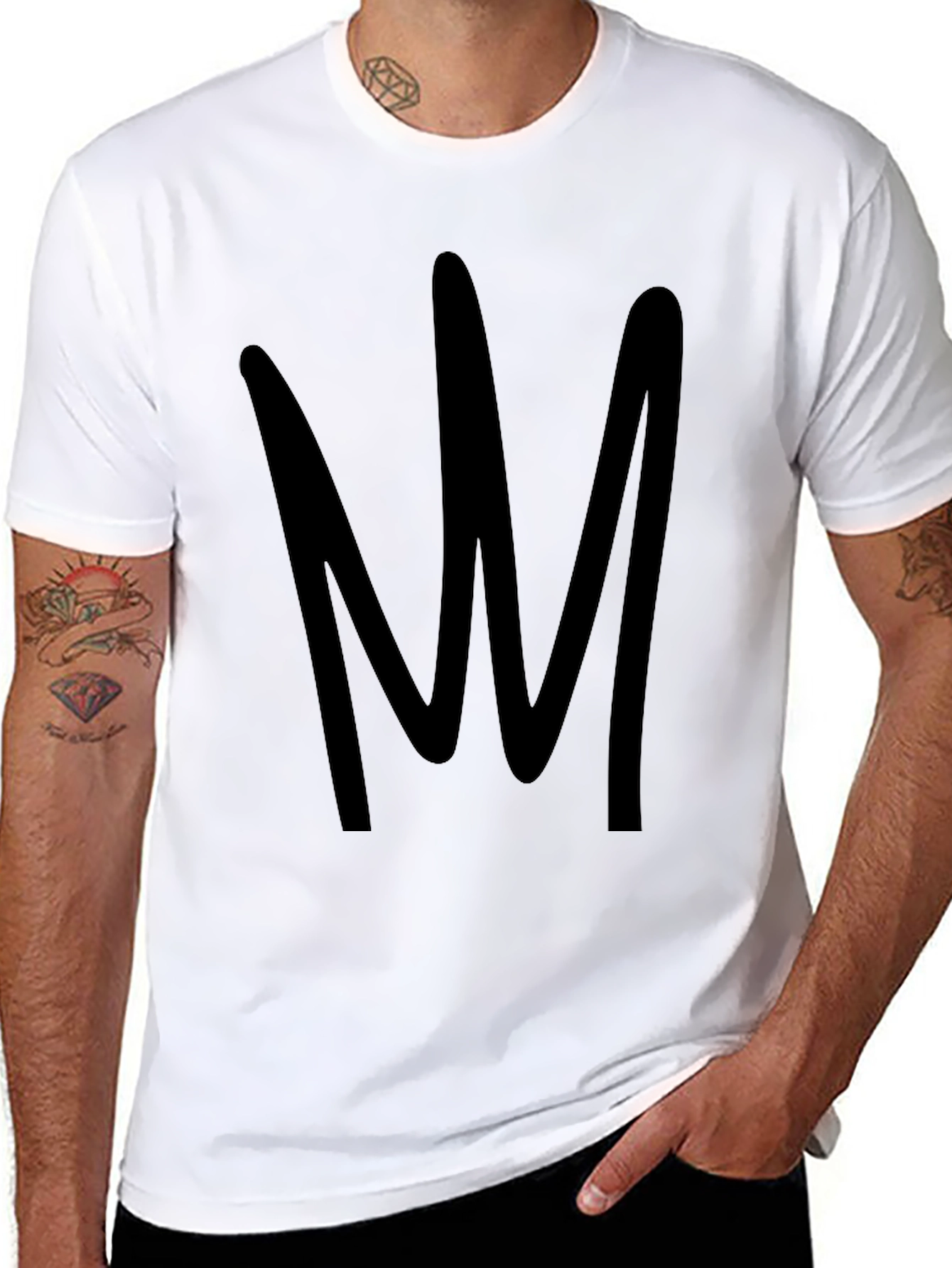 Modern Black Graphic Tee - Abstract Design