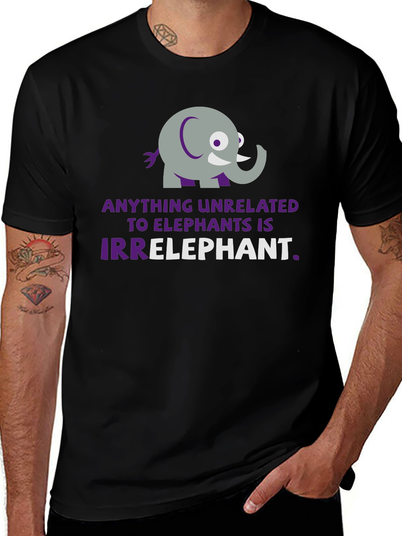 Irrelephant Graphic T-Shirt - Funny Elephant Pun Tee