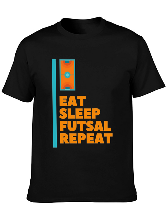 Eat Sleep Futsal Repeat Graphic Tee