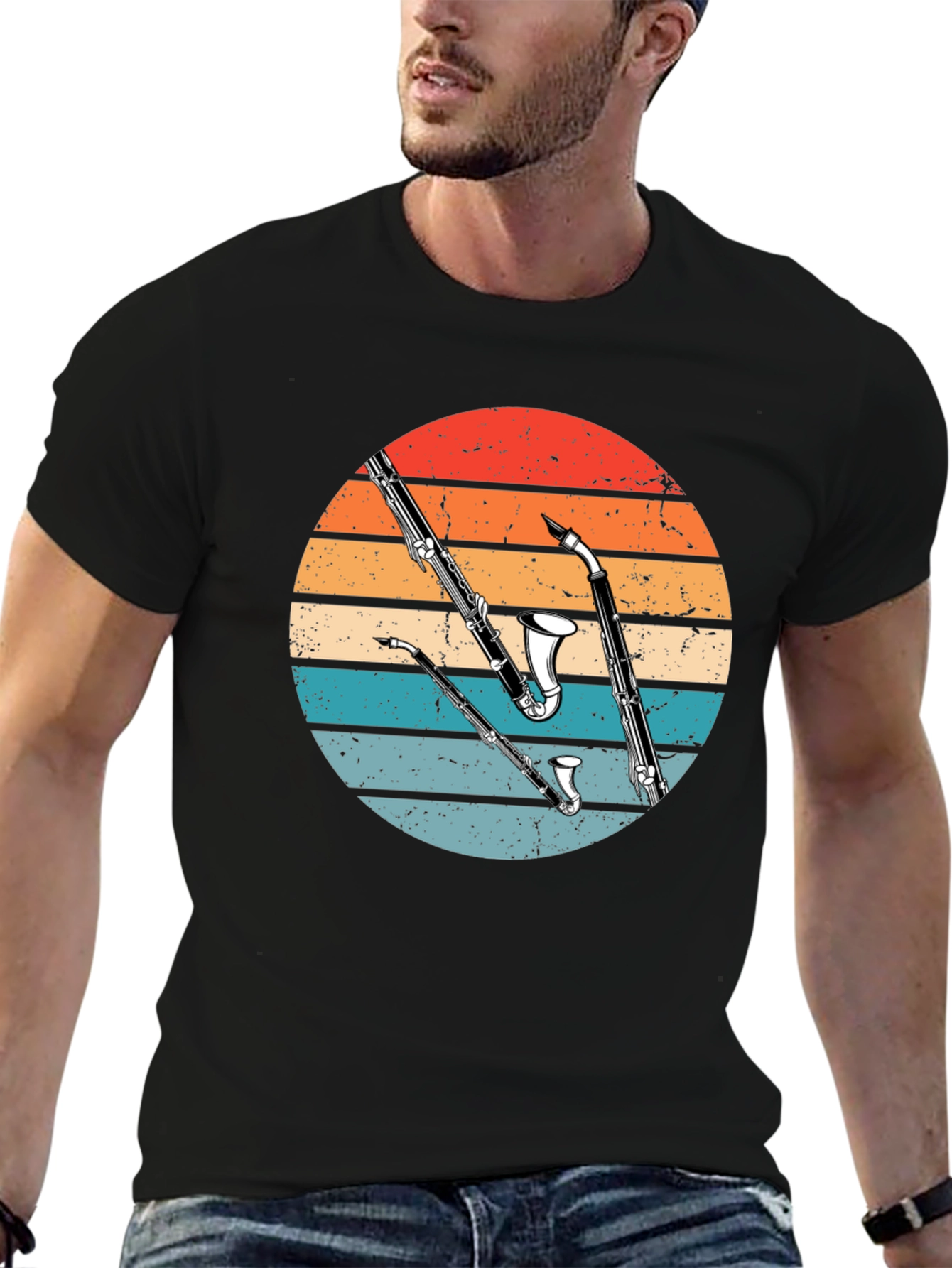 Retro Clarinet Graphic T-Shirt - Musicians Style