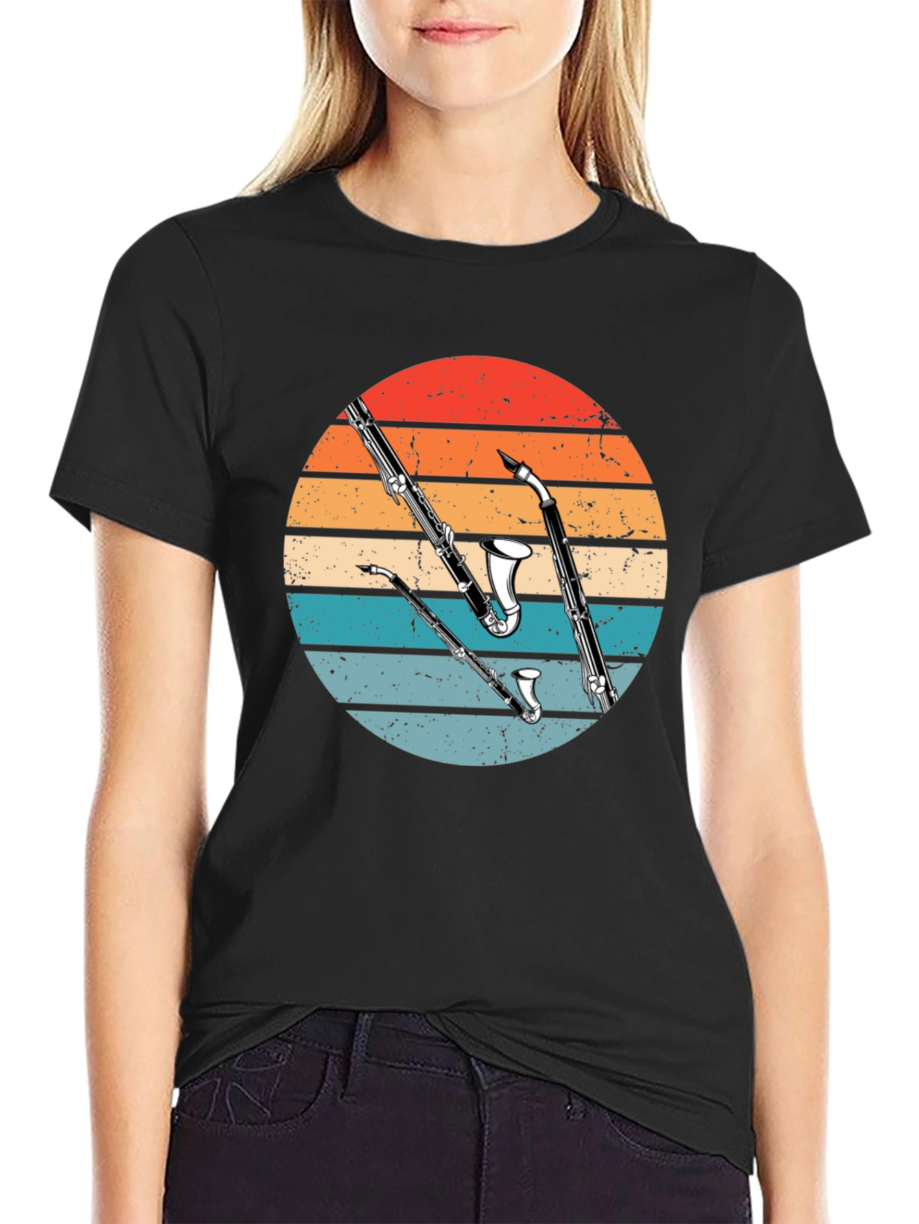 Retro Clarinet Graphic T-Shirt - Musicians Style