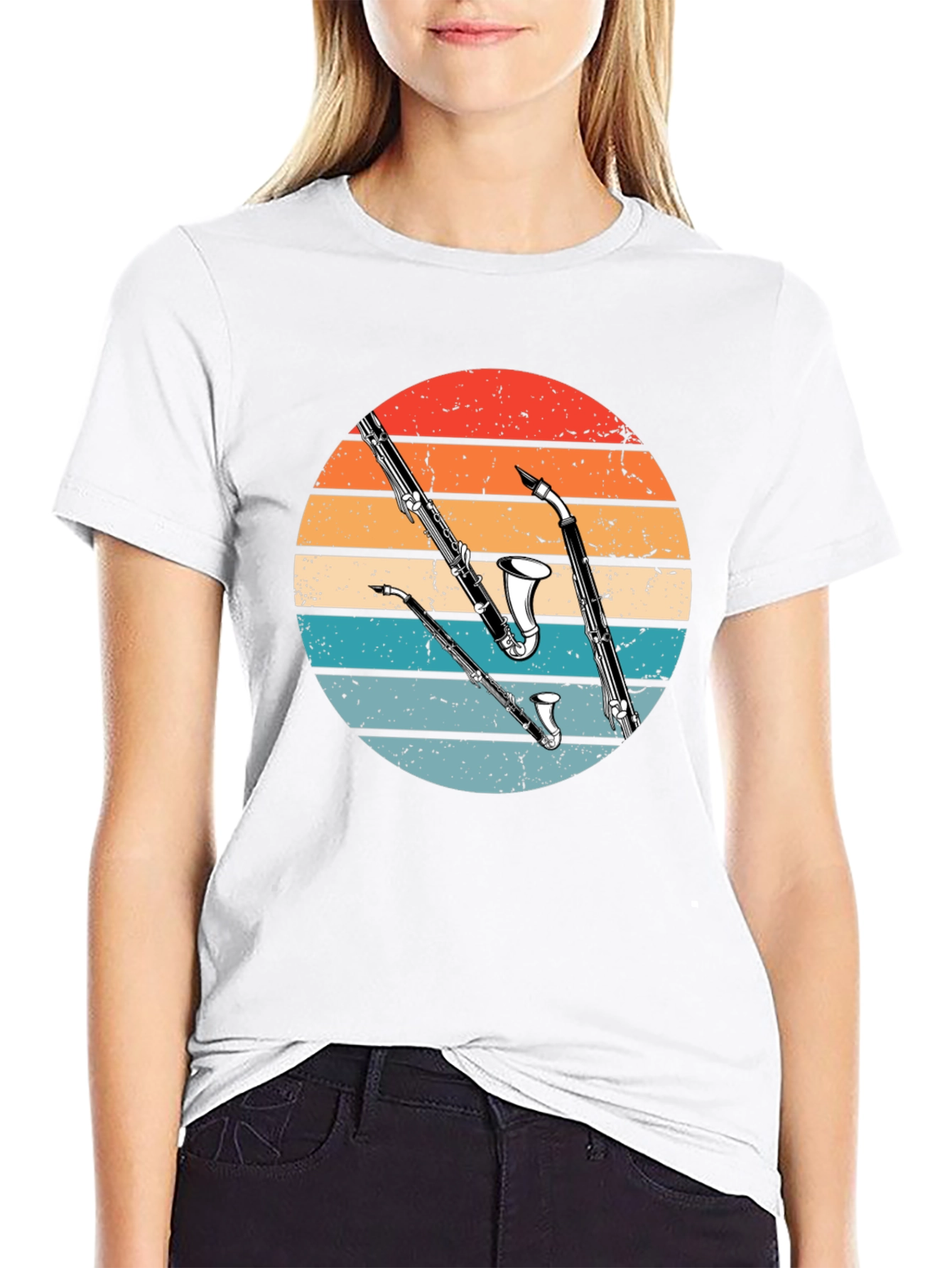 Retro Clarinet Graphic T-Shirt - Musicians Style