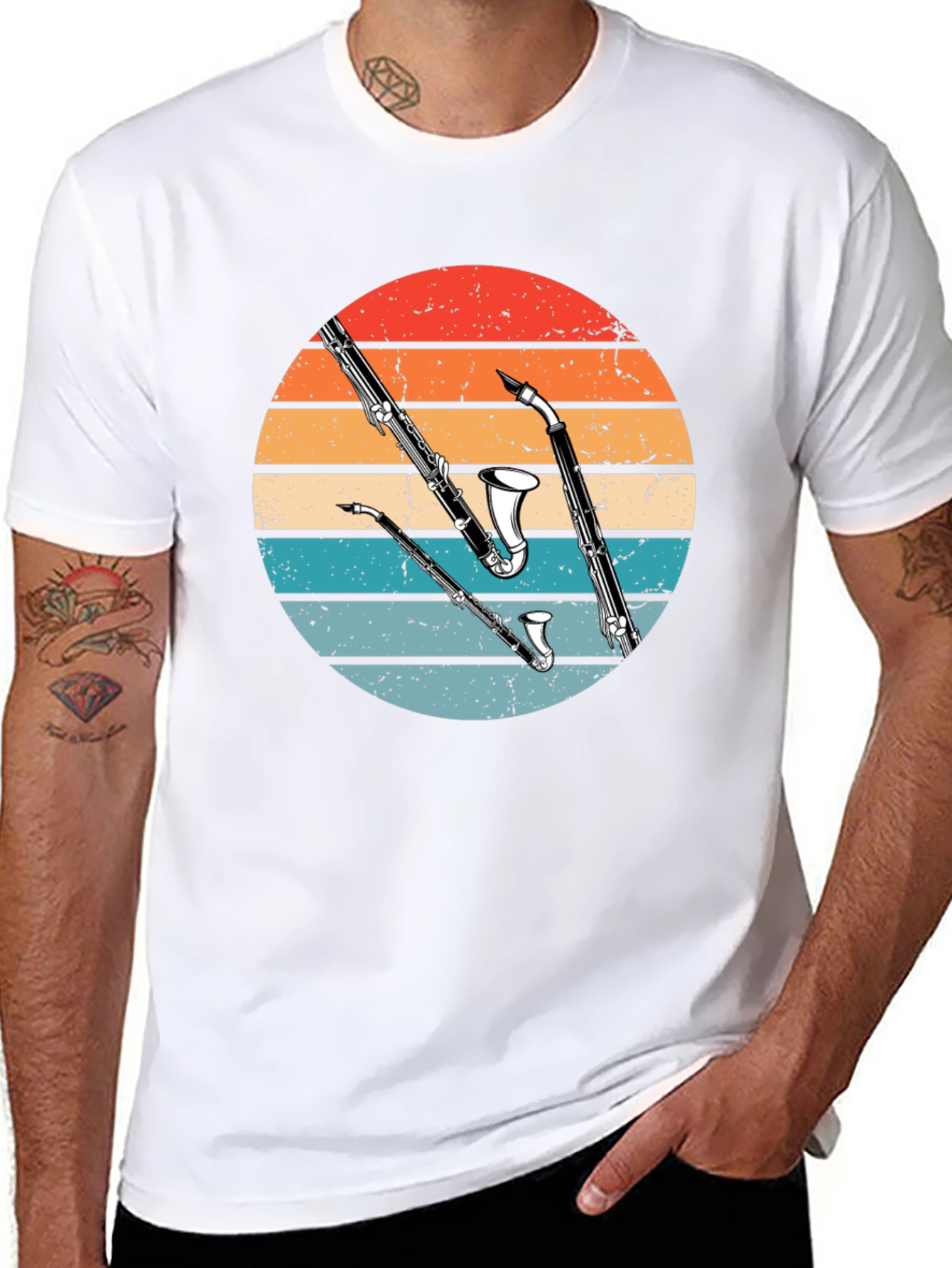 Retro Clarinet Graphic T-Shirt - Musicians Style