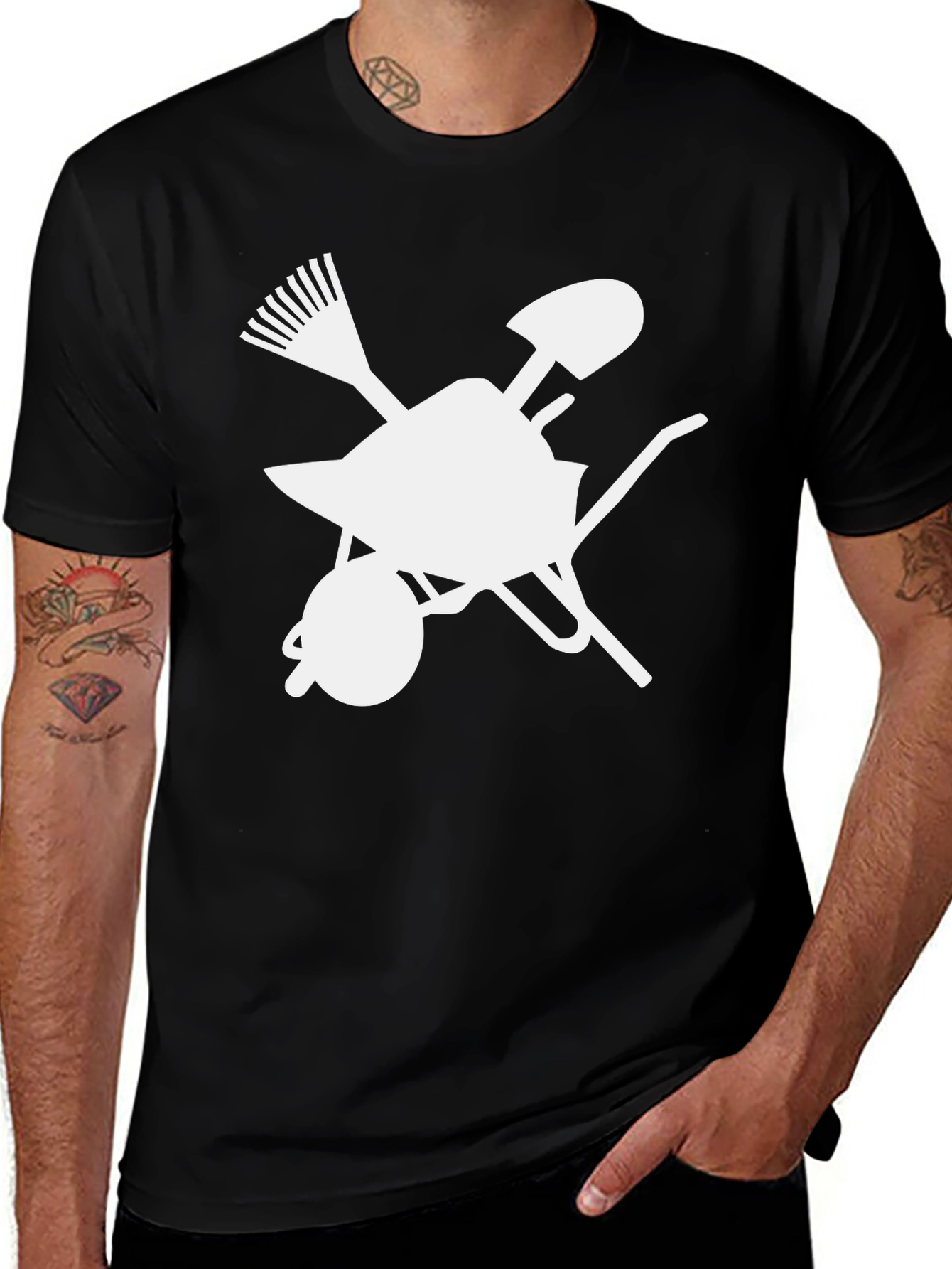 Gardening Tools Graphic Tee - Black Unisex T-Shirt