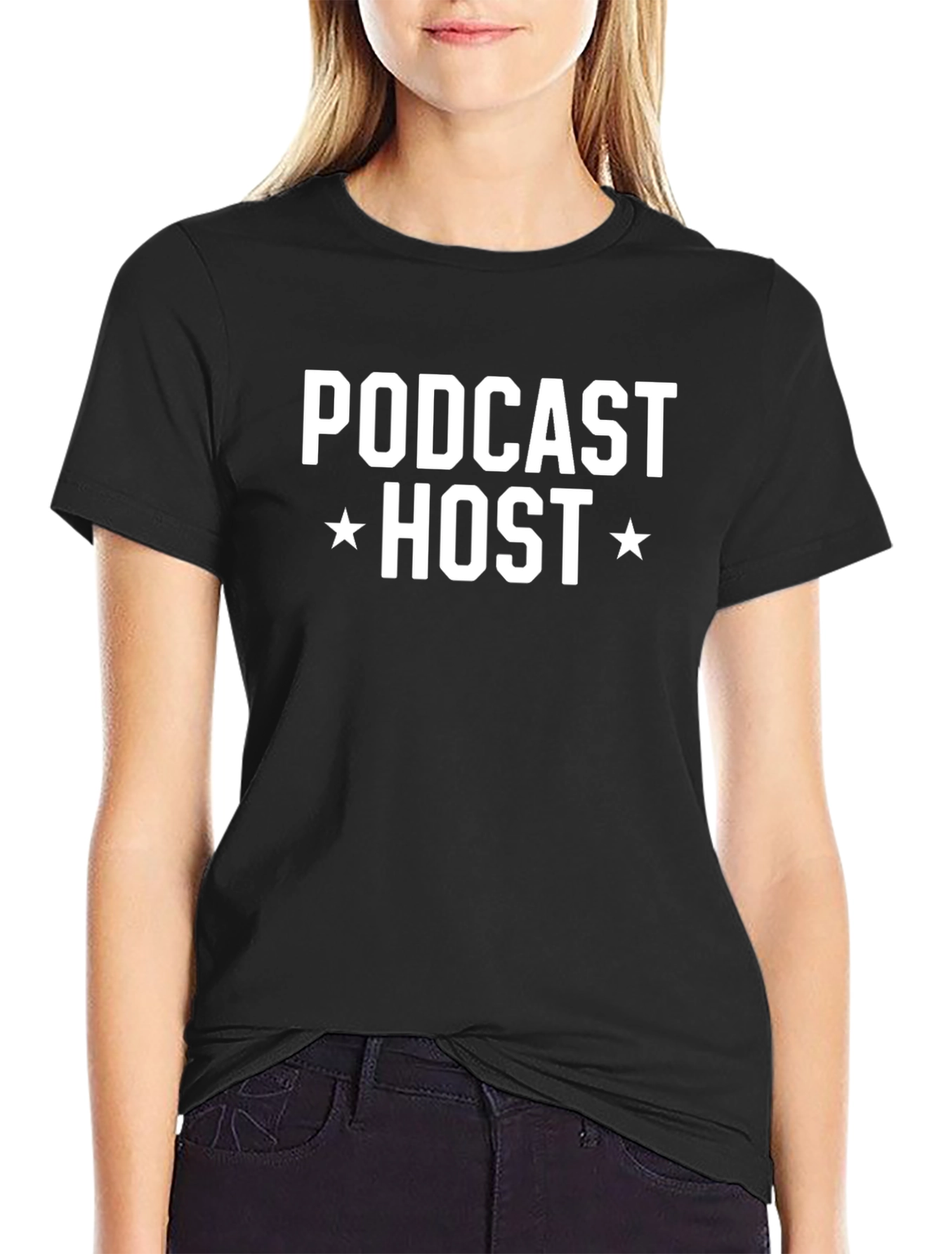 Podcast Host T-Shirt - Black Cotton Tee