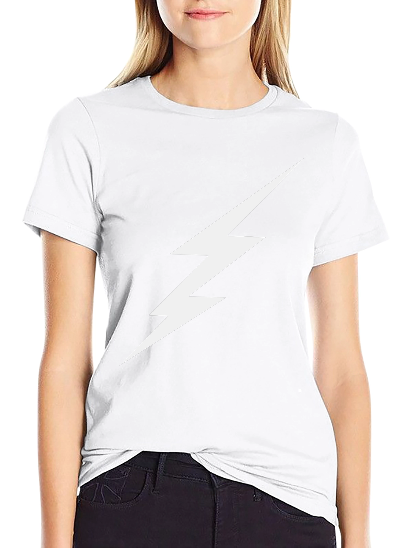 Lightning Bolt Graphic Tee - Black Cotton T-Shirt