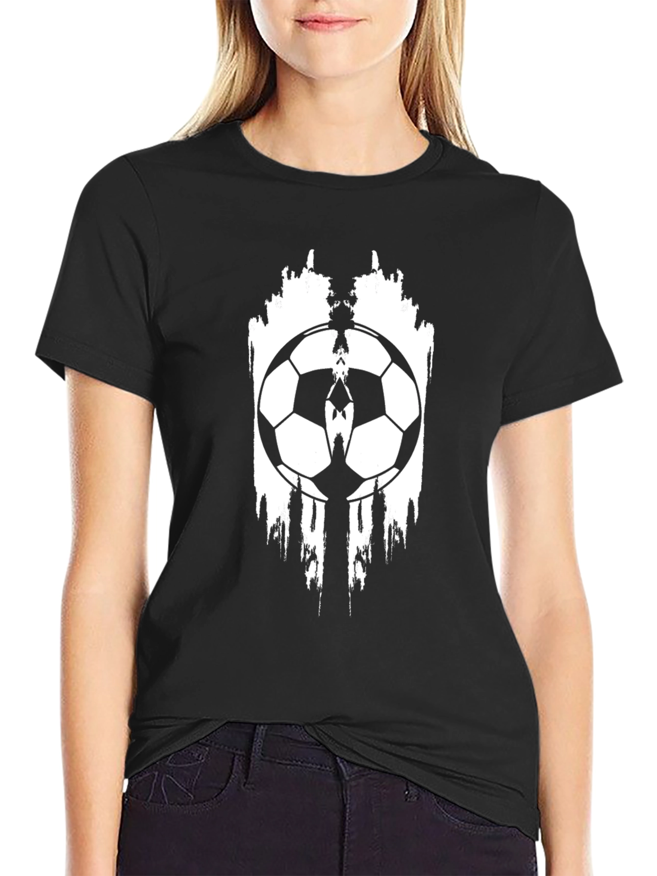 Soccer Ball Graphic Black T-Shirt