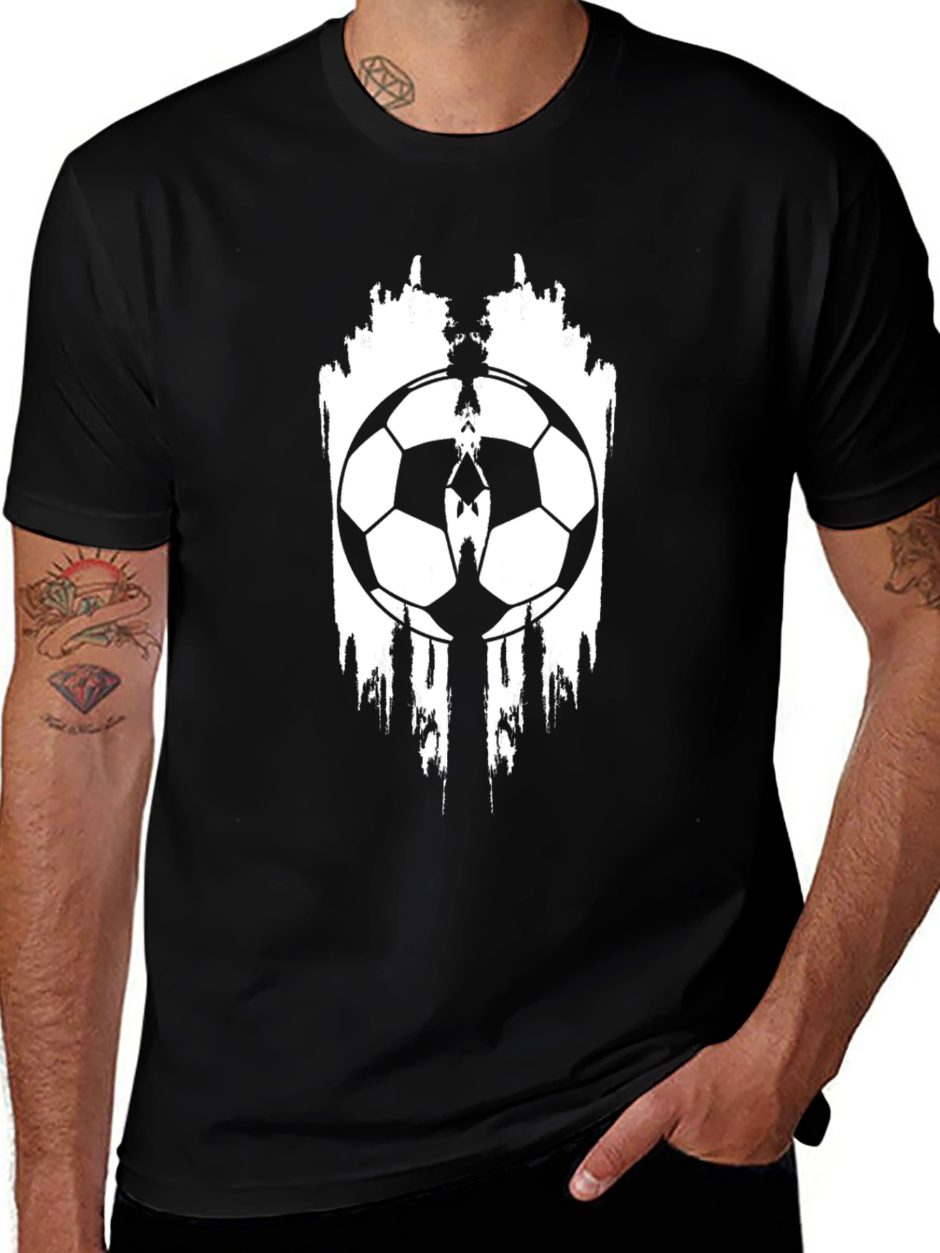 Soccer Ball Graphic Black T-Shirt