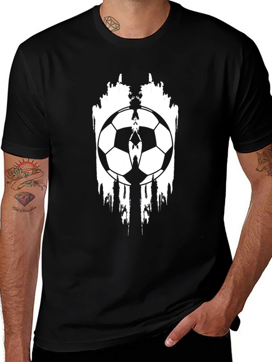 Soccer Ball Graphic Black T-Shirt
