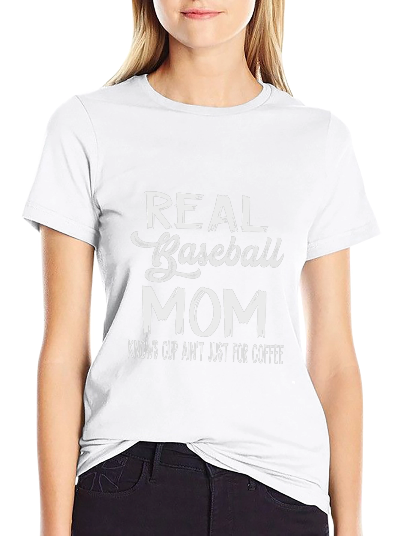 Real Baseball Mom T-Shirt Funny Graphic Tee