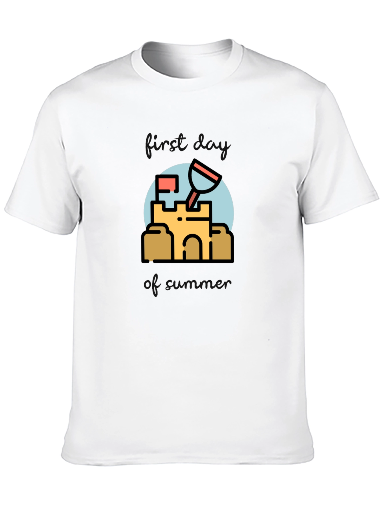 Sandcastle Graphic Tee - Black Cotton T-Shirt