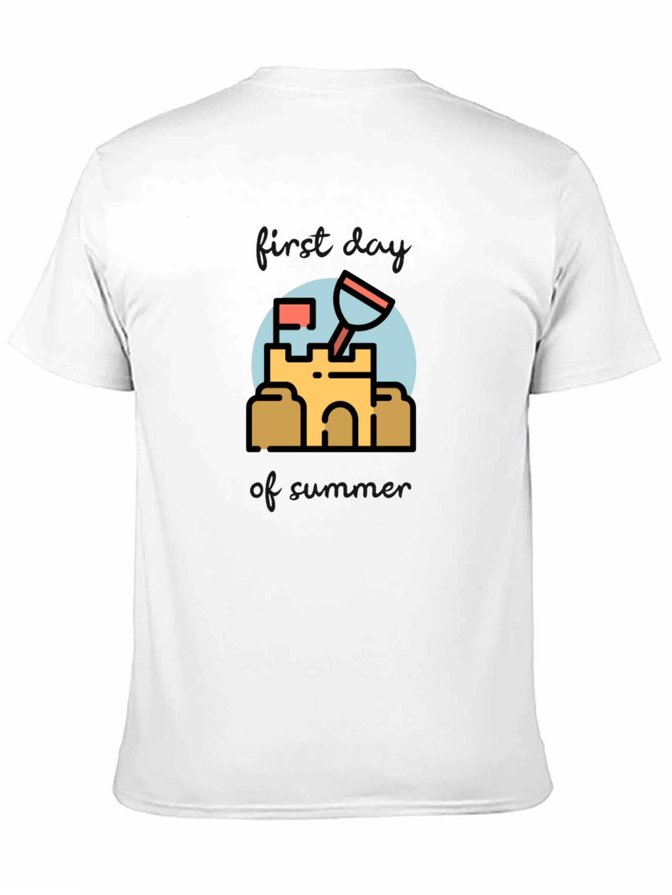 Sandcastle Graphic Tee - Black Cotton T-Shirt