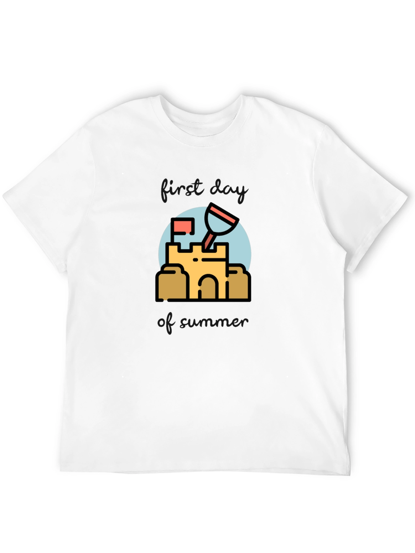 Sandcastle Graphic Tee - Black Cotton T-Shirt