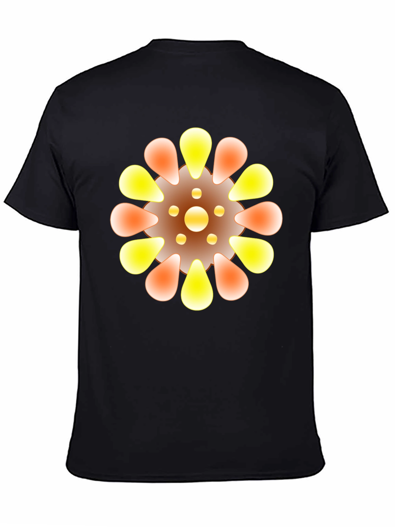 Abstract Floral Graphic Black Tee