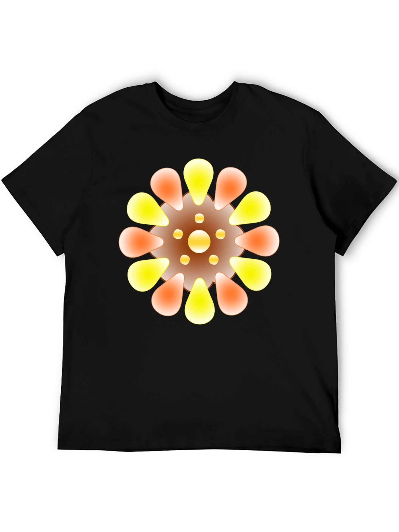 Abstract Floral Graphic Black Tee