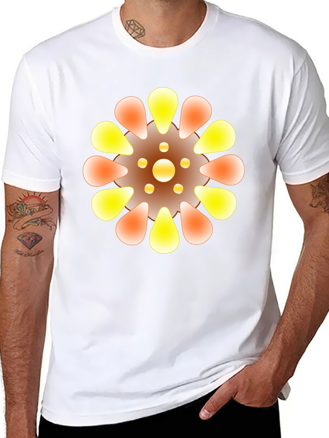 Abstract Floral Graphic Black Tee