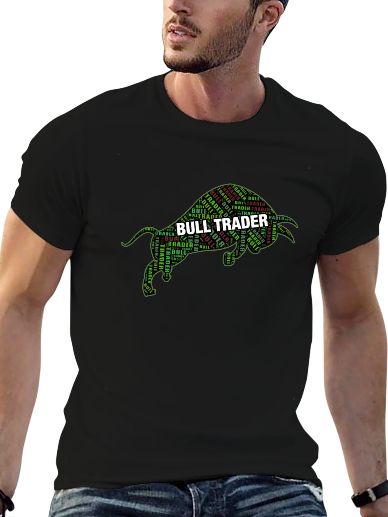 Bull Trader Graphic Tee - Black Crewneck