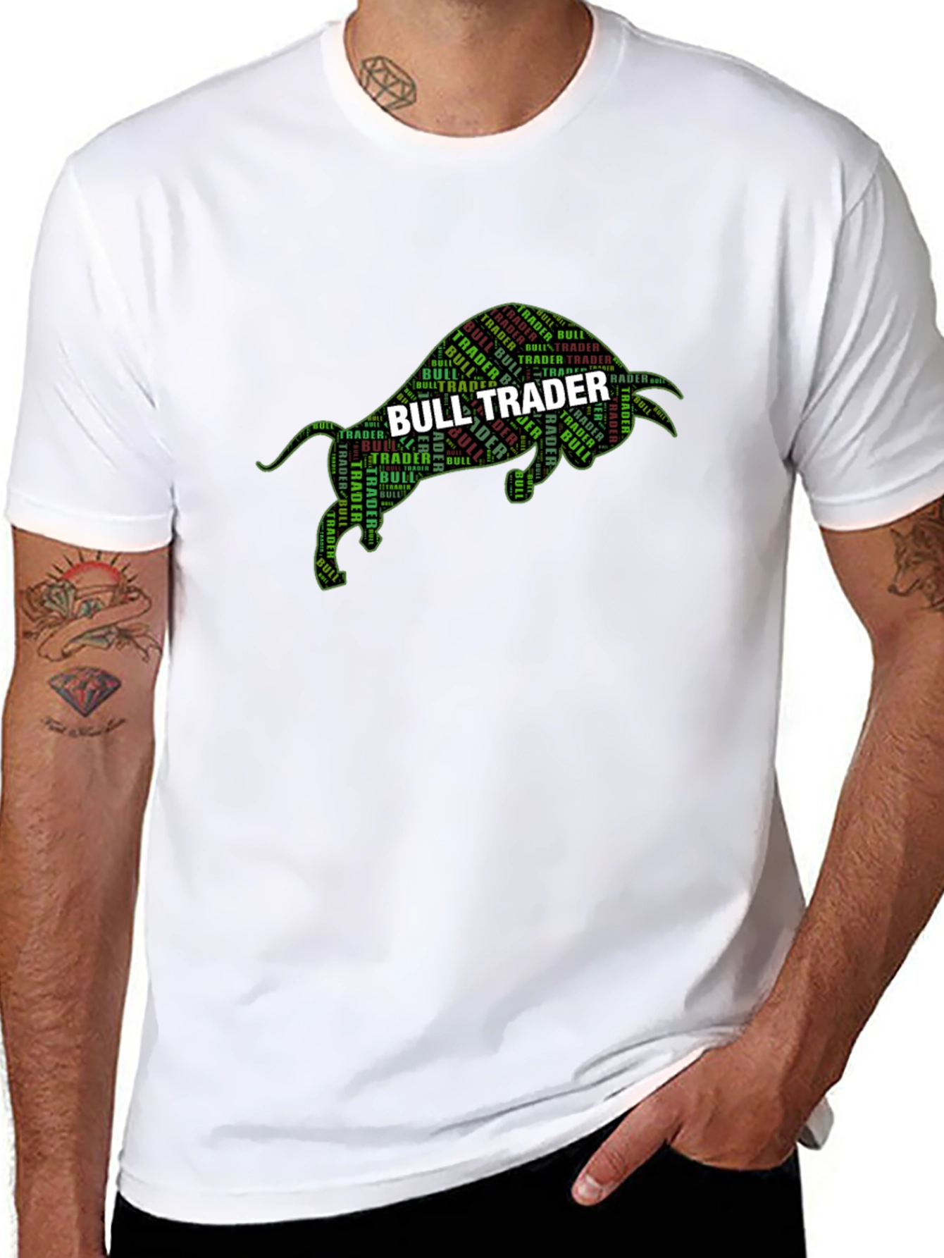 Bull Trader Graphic Tee - Black Crewneck