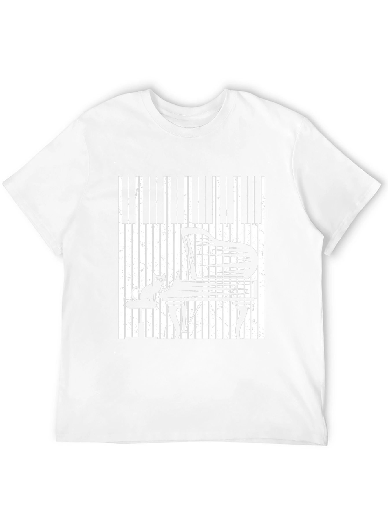 Piano Cat Graphic T-Shirt - Music Lover Tee