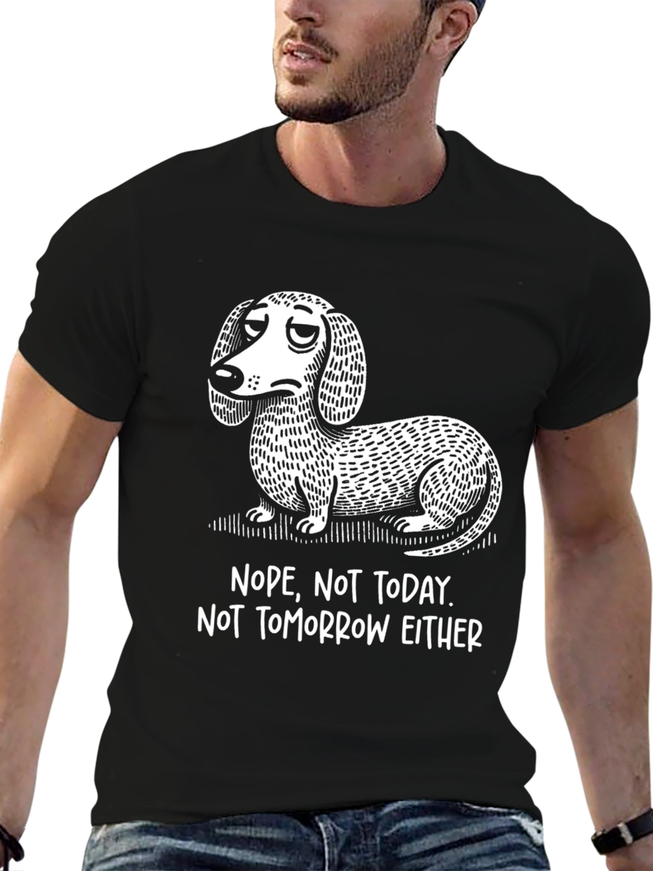 Nope Dachshund T-Shirt Funny Dog Tee