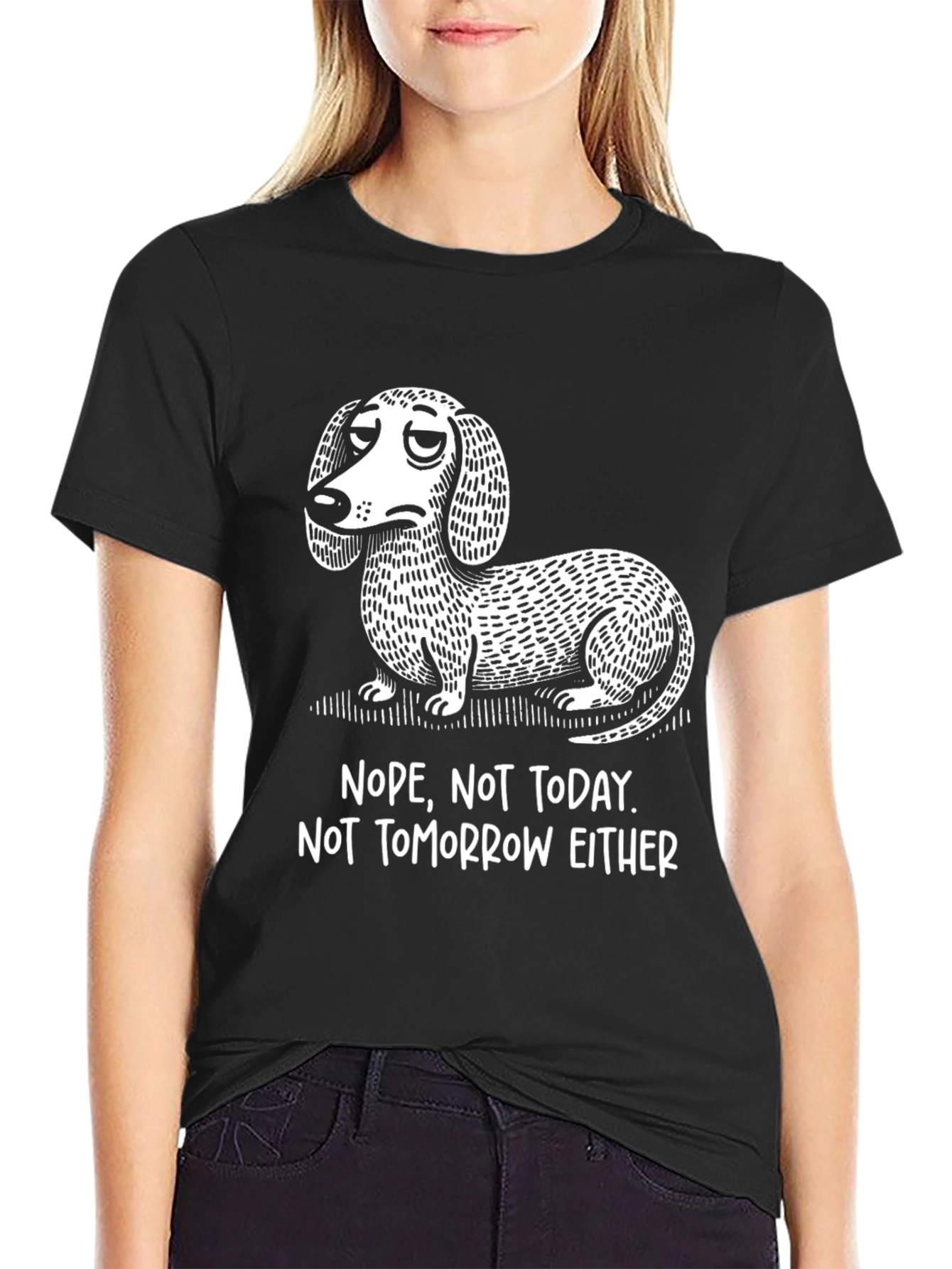 Nope Dachshund T-Shirt Funny Dog Tee