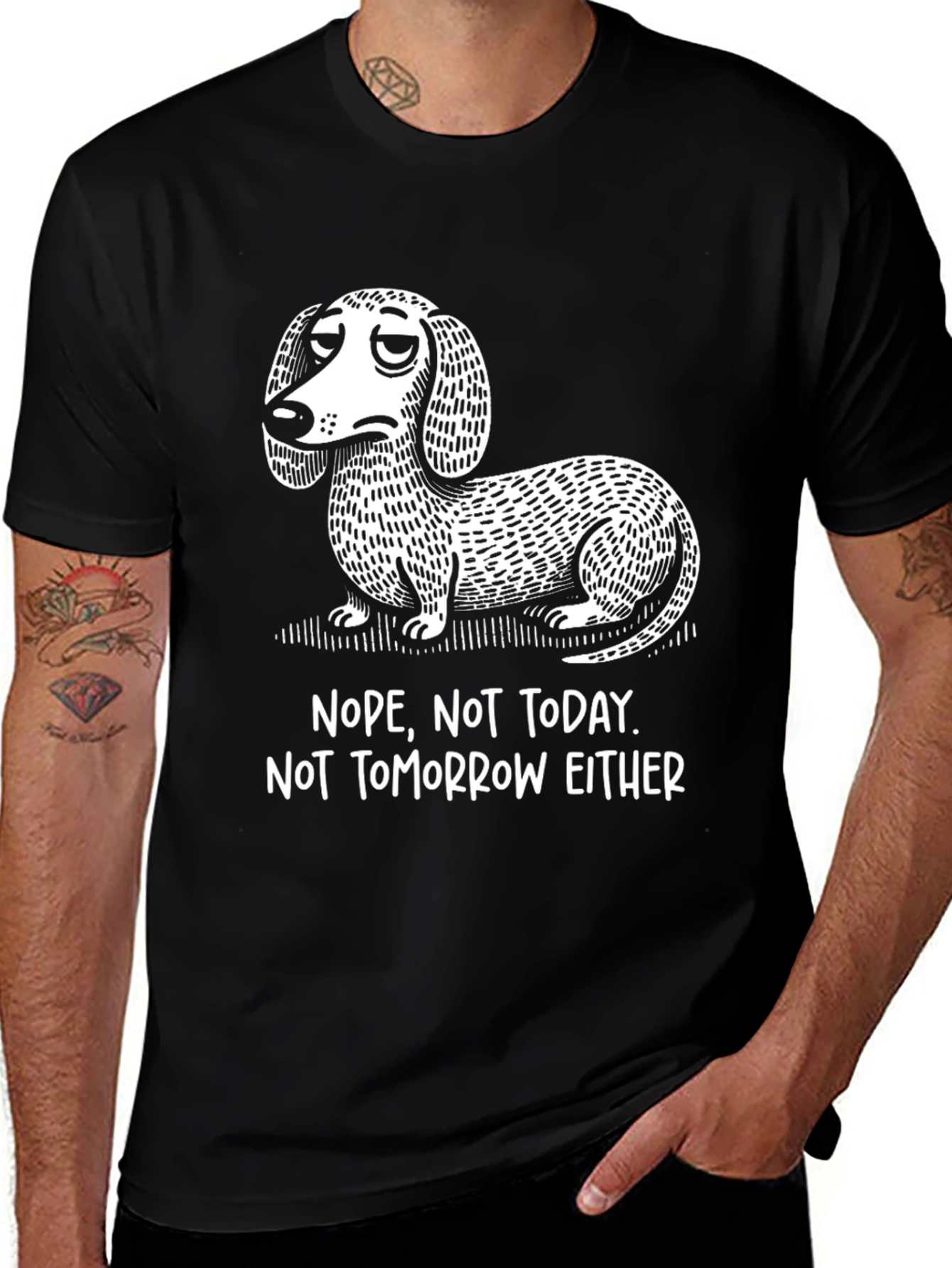 Nope Dachshund T-Shirt Funny Dog Tee